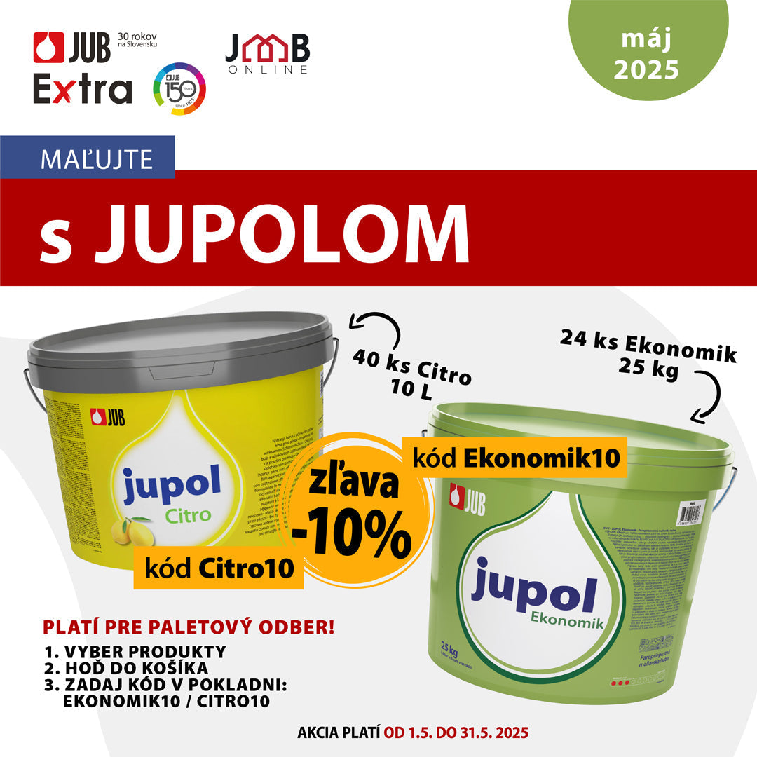 JUB JUPOL máj zľavy