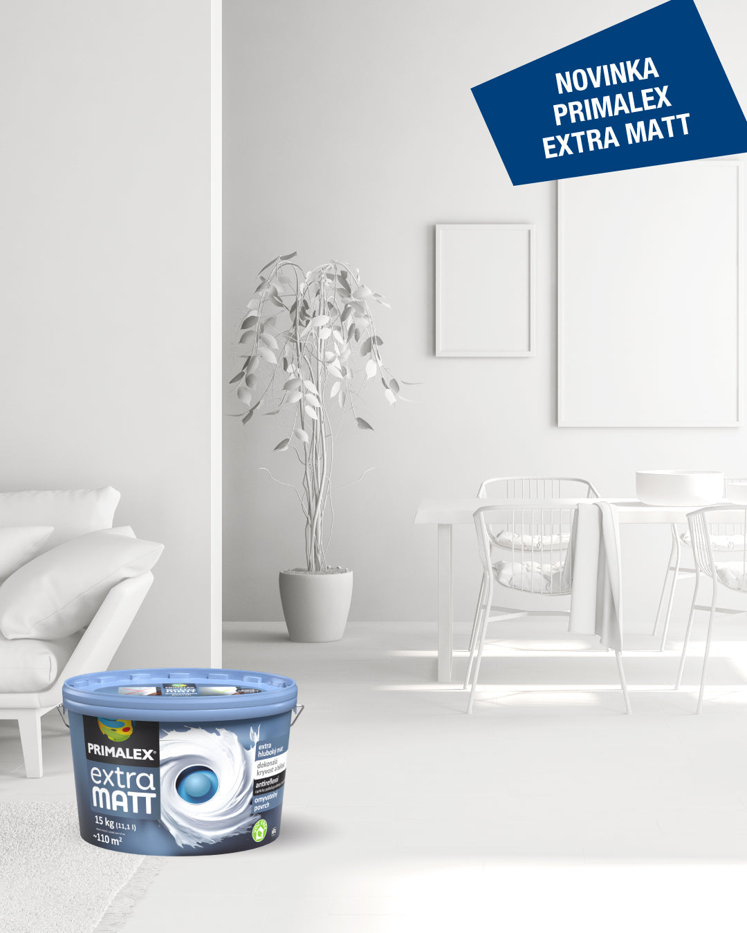 PRIMALEX extra matt snehobiela hlboko matná interiérová farba