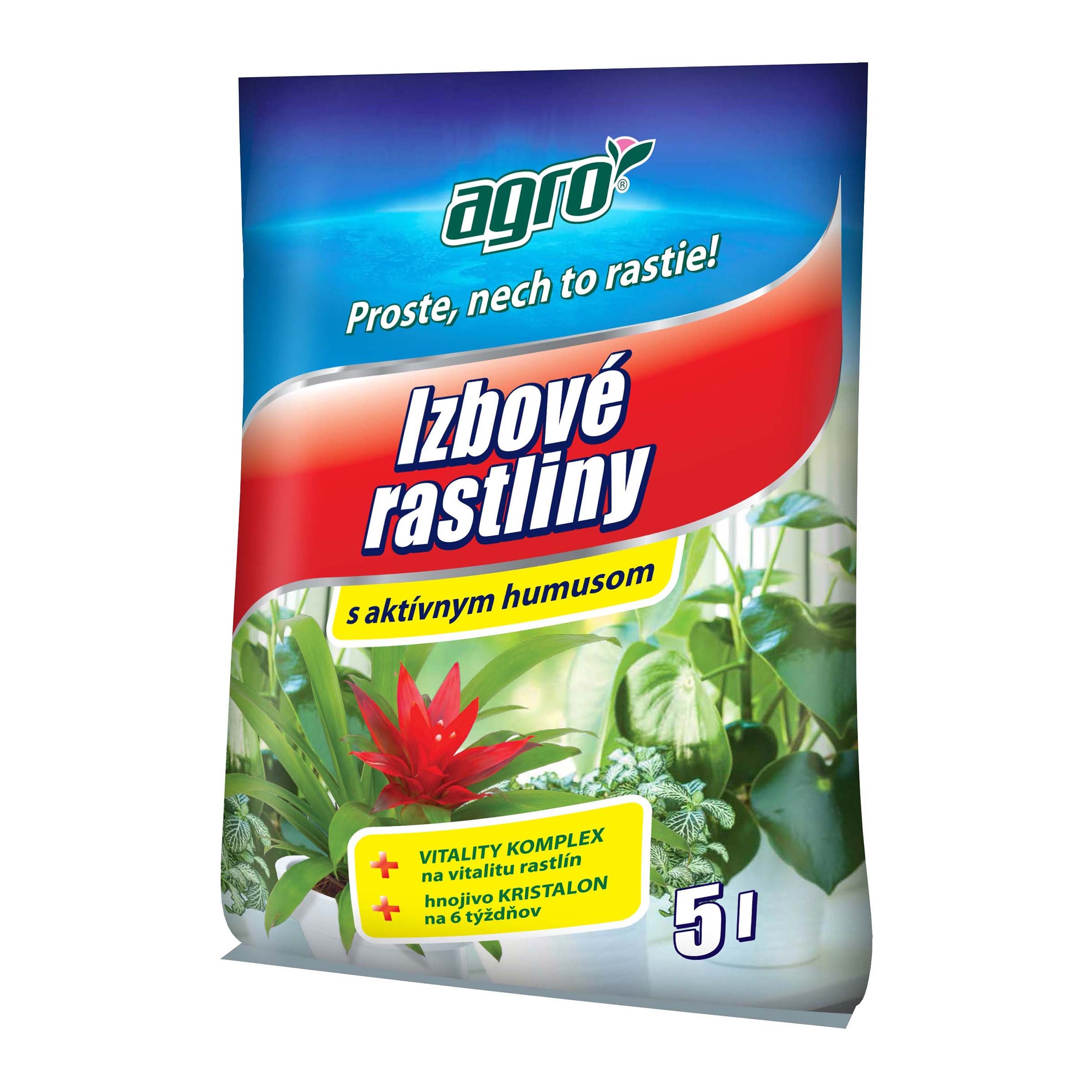 AGRO Substrát pre izbové rastliny s aktívnym humusom 5 l
