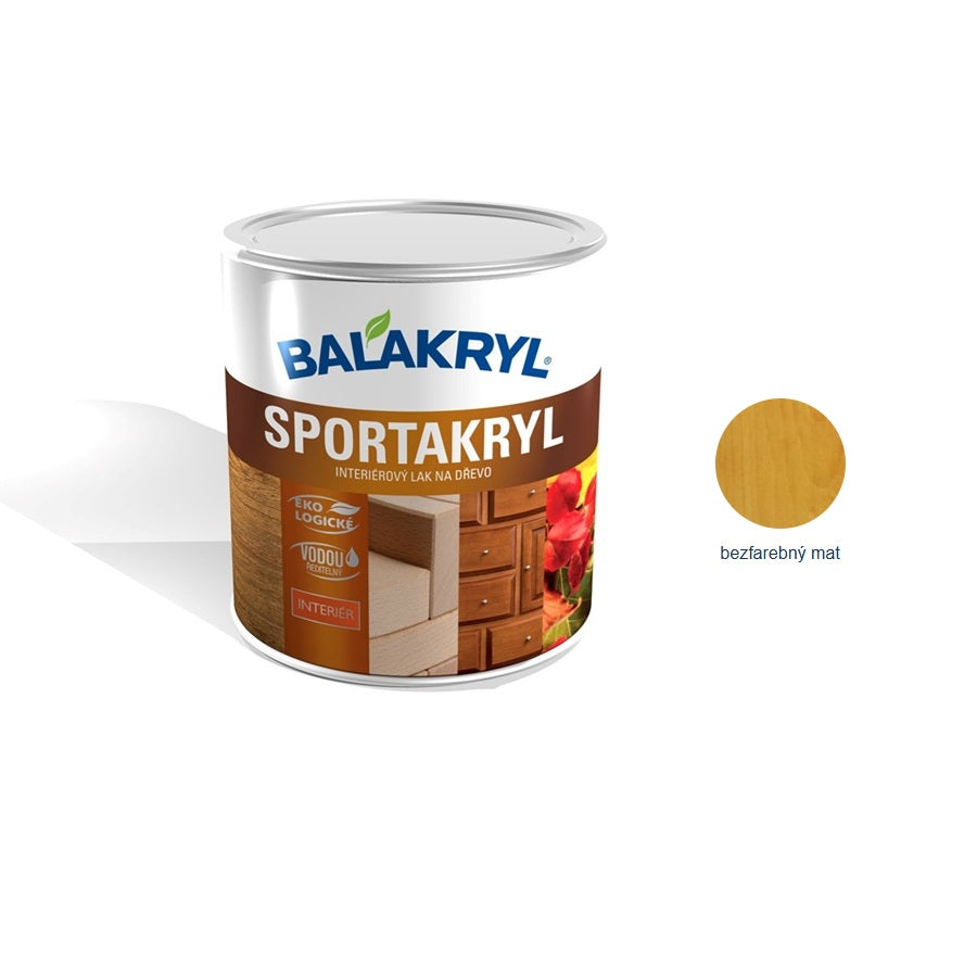 BALAKRYL SPORTAKRYL vodou riediteľný interiérový lak na drevo - mat