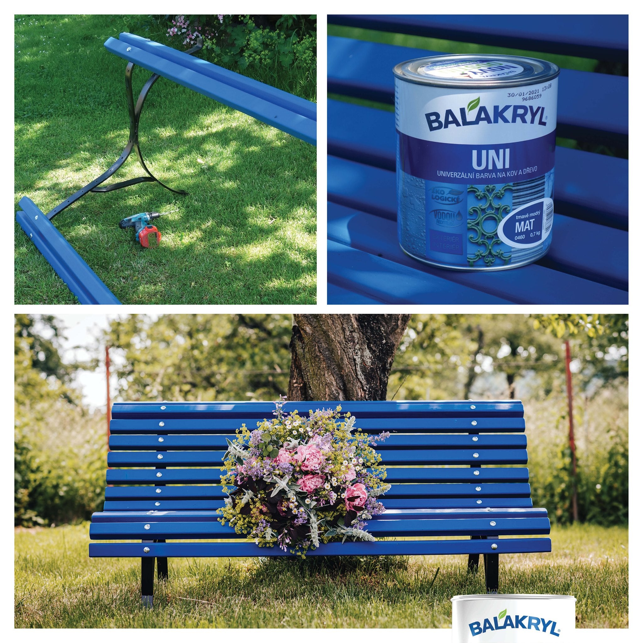 BALAKRYL UNI MAT vodou riediteľná ekologická farba na drevo a kov_použitie