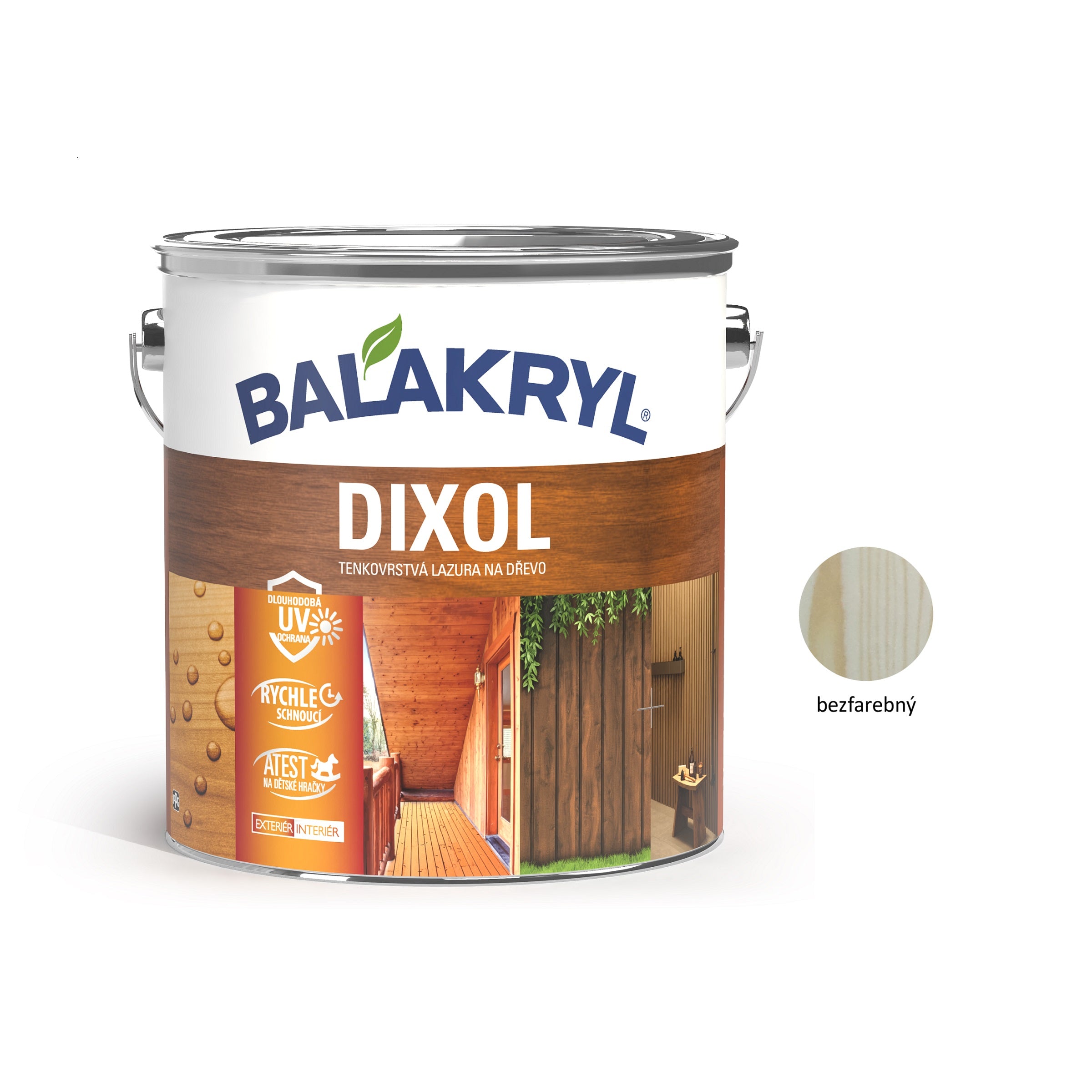 BALAKRYL DIXOL tenkovrstvá lazúra na drevo bezfarebný 2,5 kg
