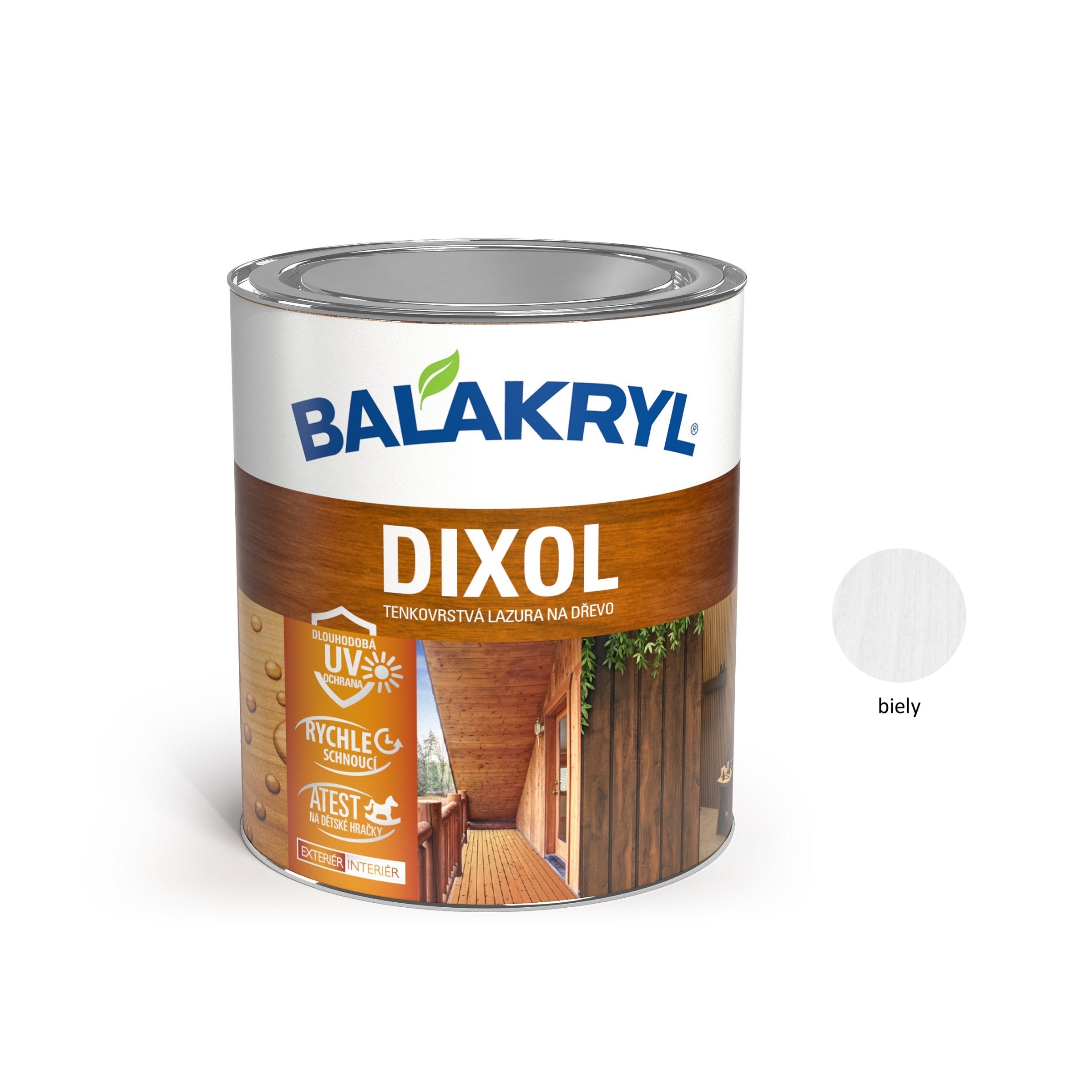 BALAKRYL DIXOL tenkovrstvá lazúra na drevo biely 0,7 kg