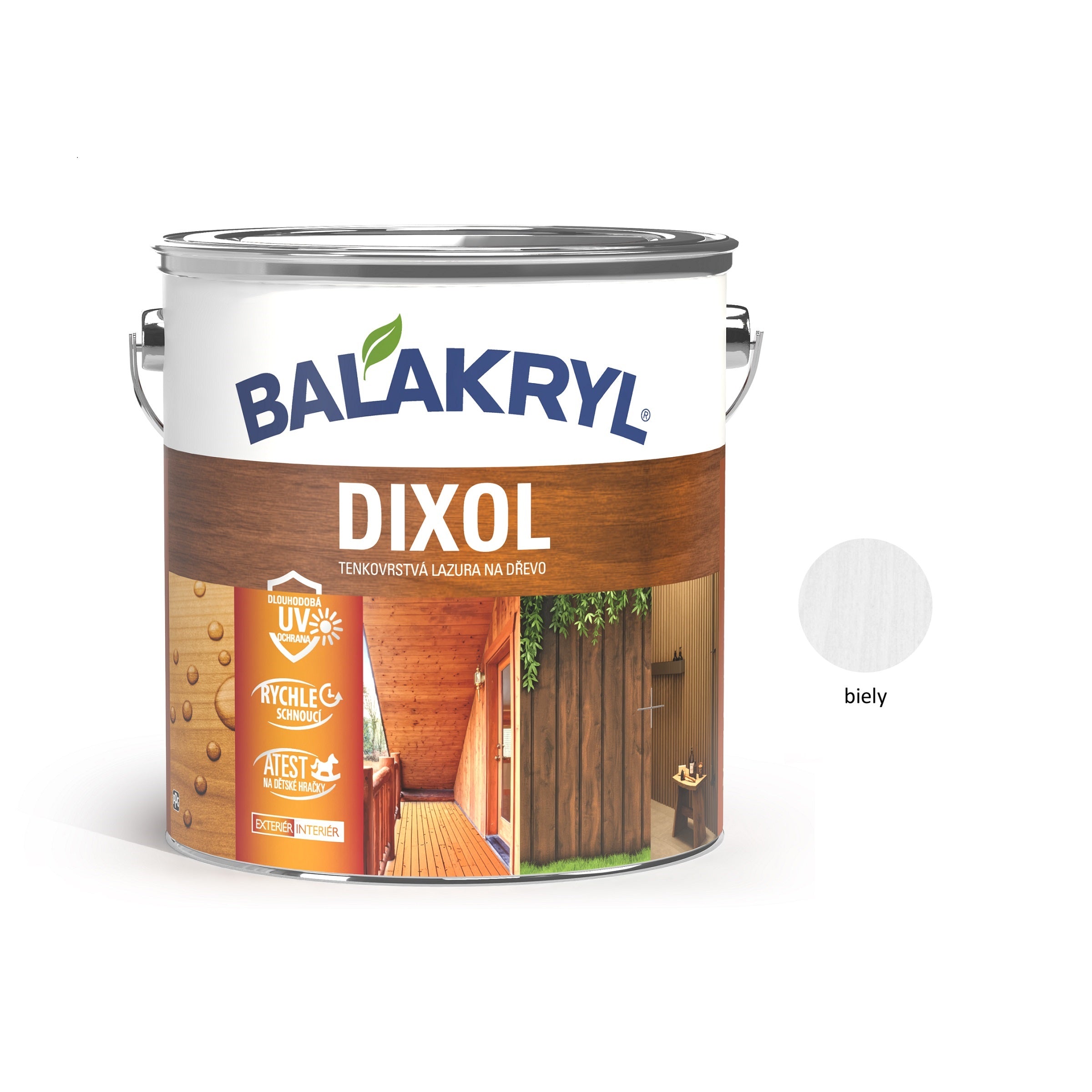 BALAKRYL DIXOL tenkovrstvá lazúra na drevo biely 2,5 kg