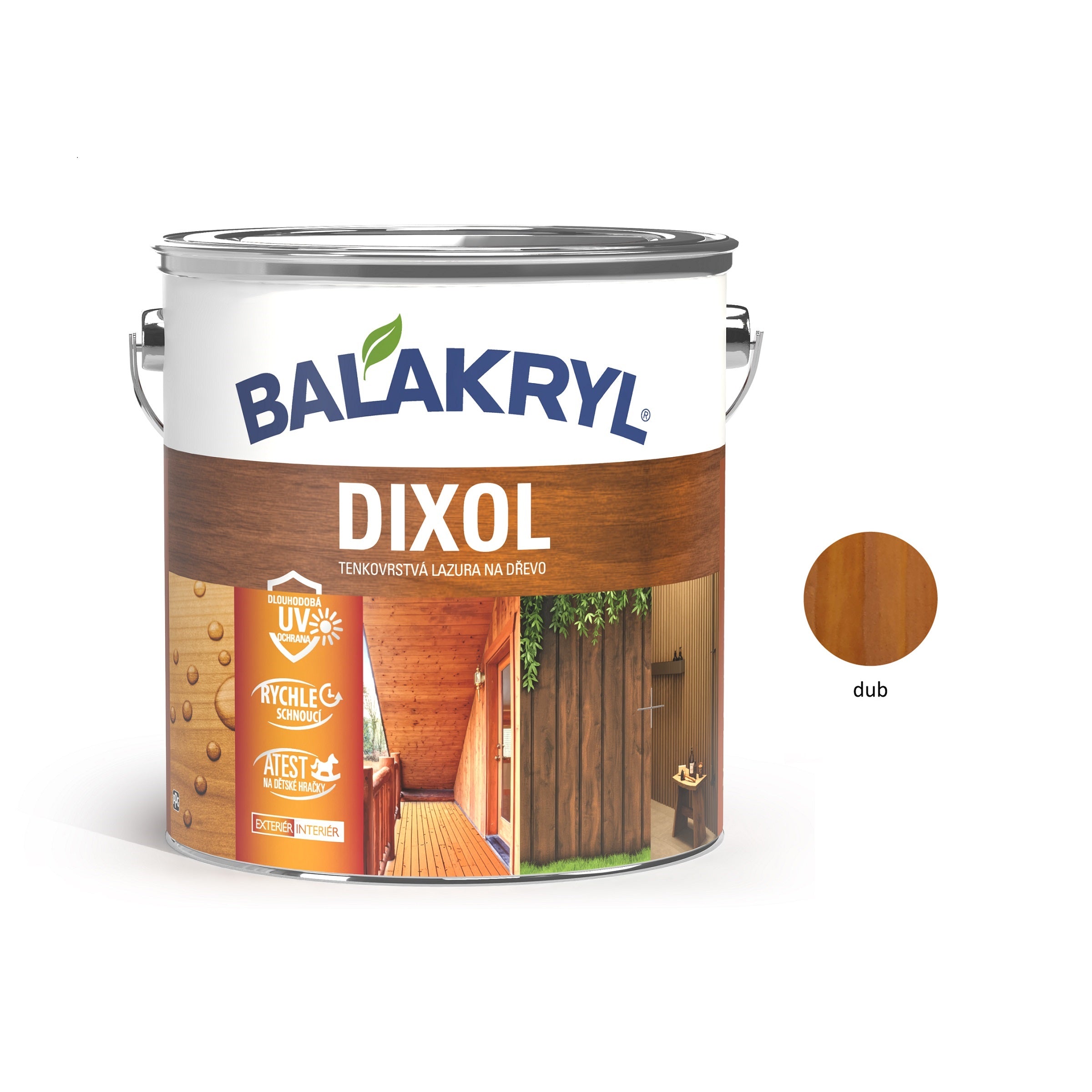 BALAKRYL DIXOL tenkovrstvá lazúra na drevo dub 2,5 kg
