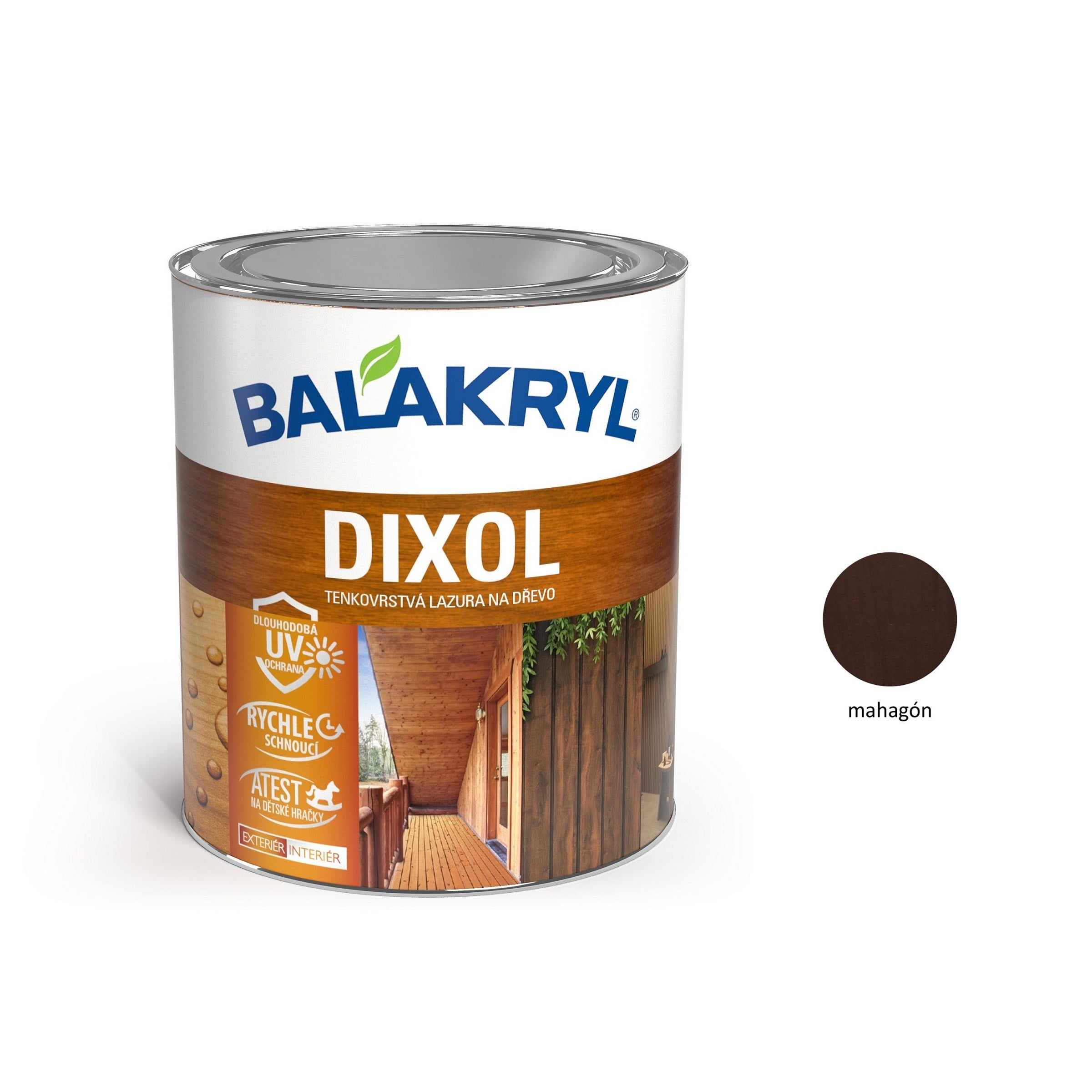 BALAKRYL DIXOL tenkovrstvá lazúra na drevo mahagón 0,7 kg