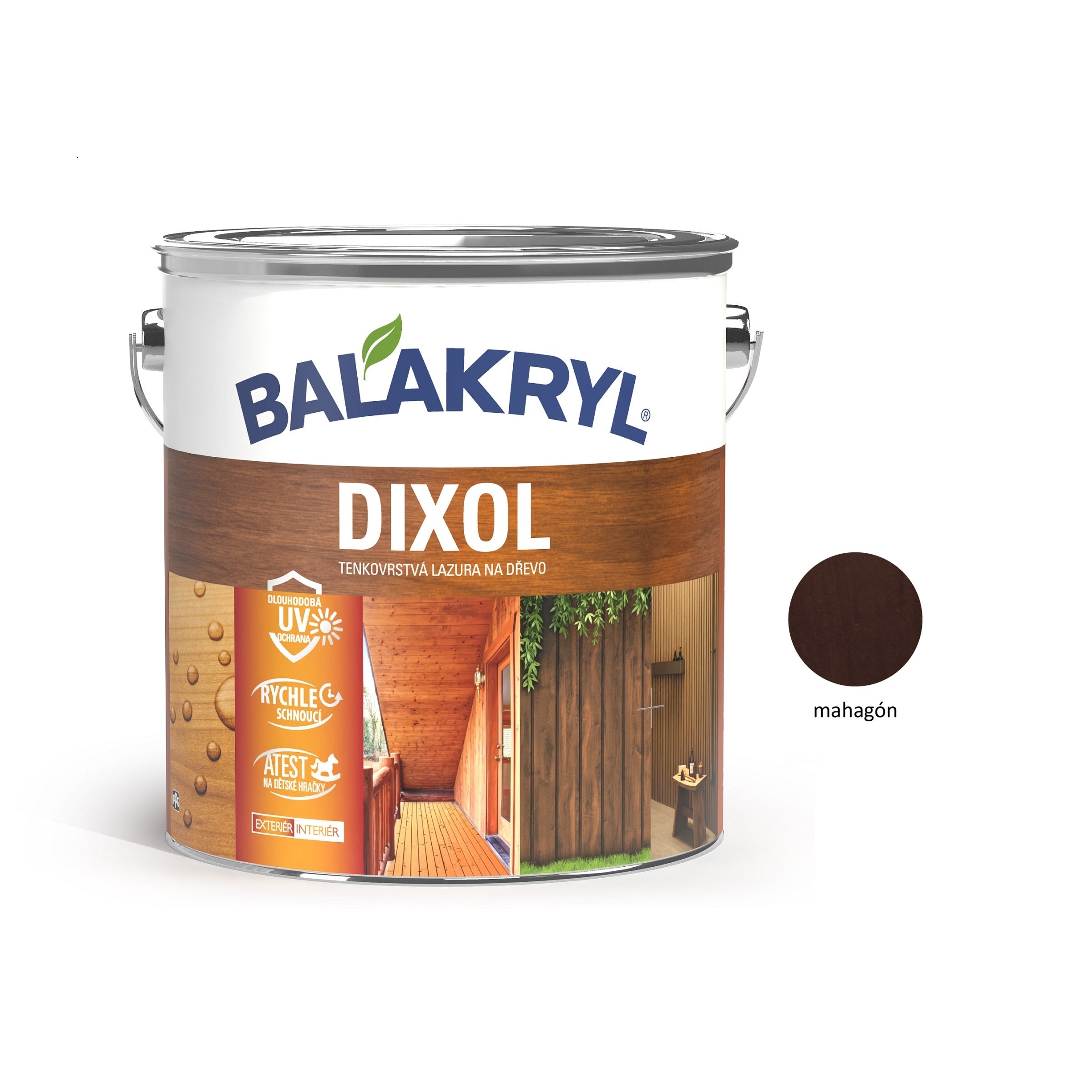 BALAKRYL DIXOL tenkovrstvá lazúra na drevo mahagón 2,5 kg