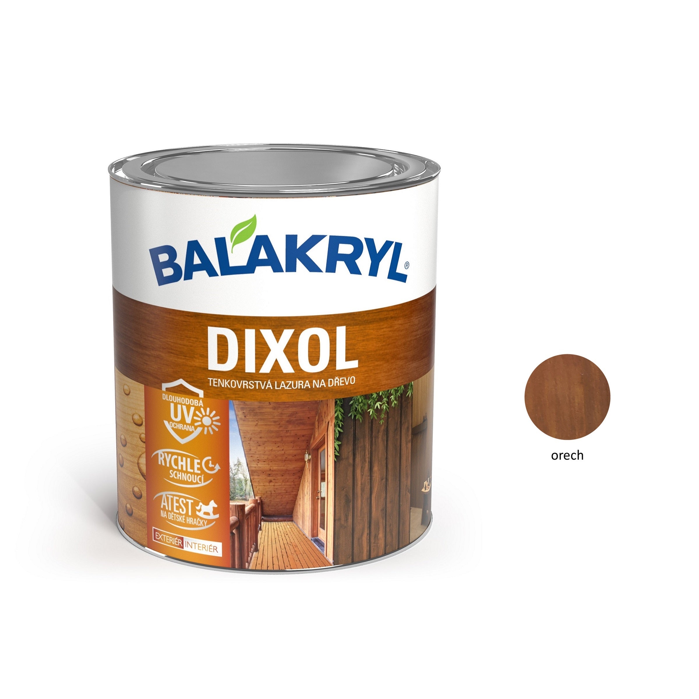 BALAKRYL DIXOL tenkovrstvá lazúra na drevo orech 0,7 kg