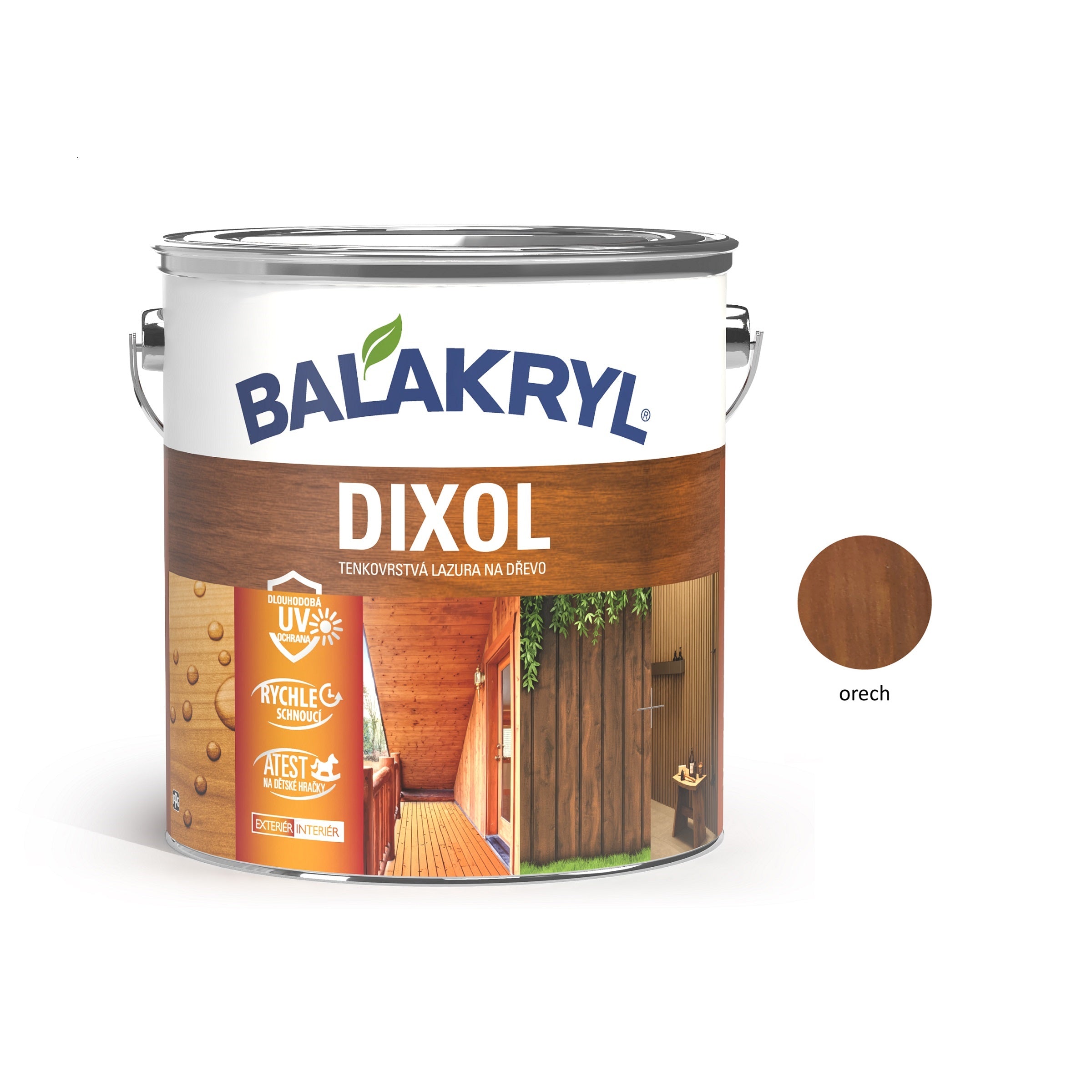 BALAKRYL DIXOL tenkovrstvá lazúra na drevo orech 2,5 kg