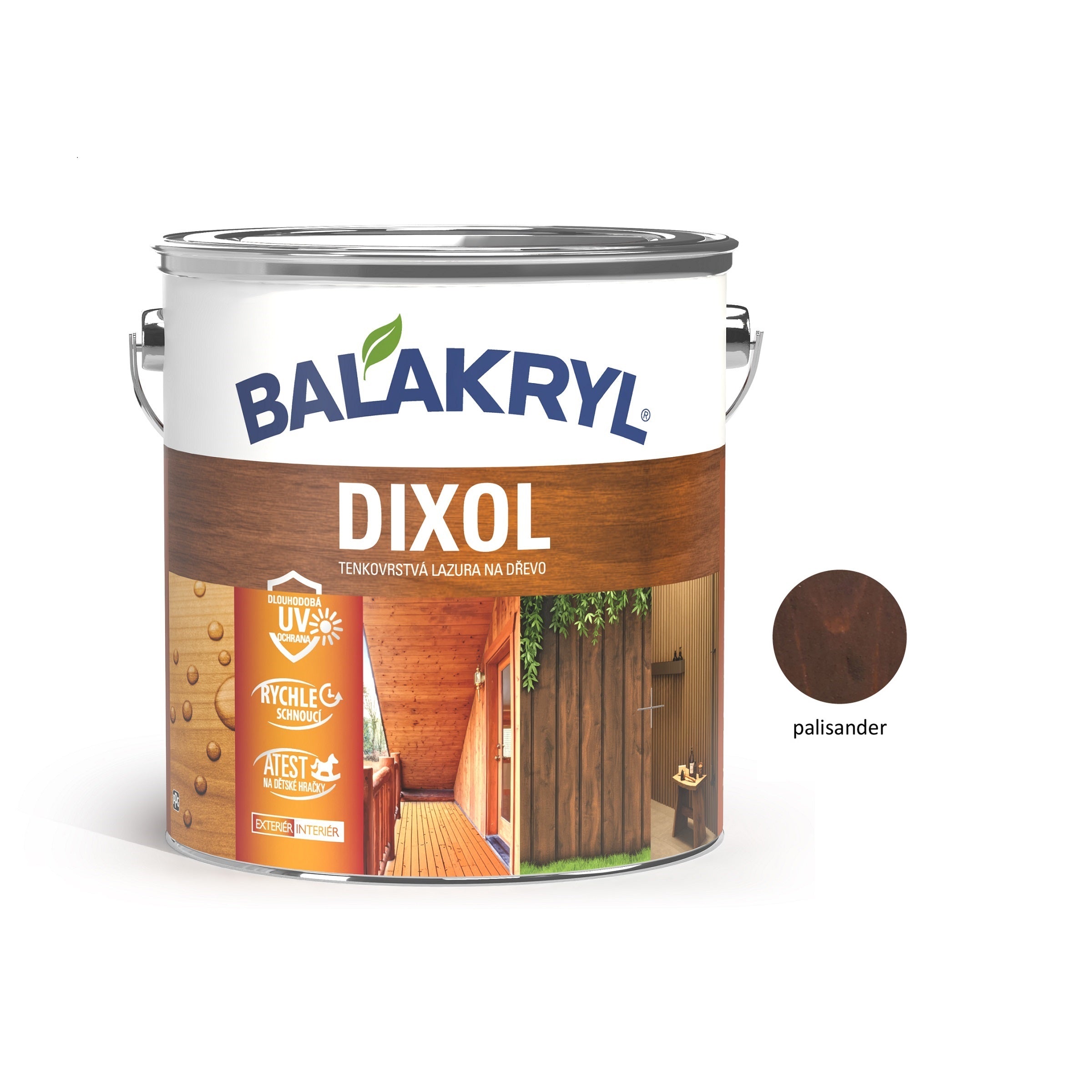 BALAKRYL DIXOL tenkovrstvá lazúra na drevo palisander 2,5 kg