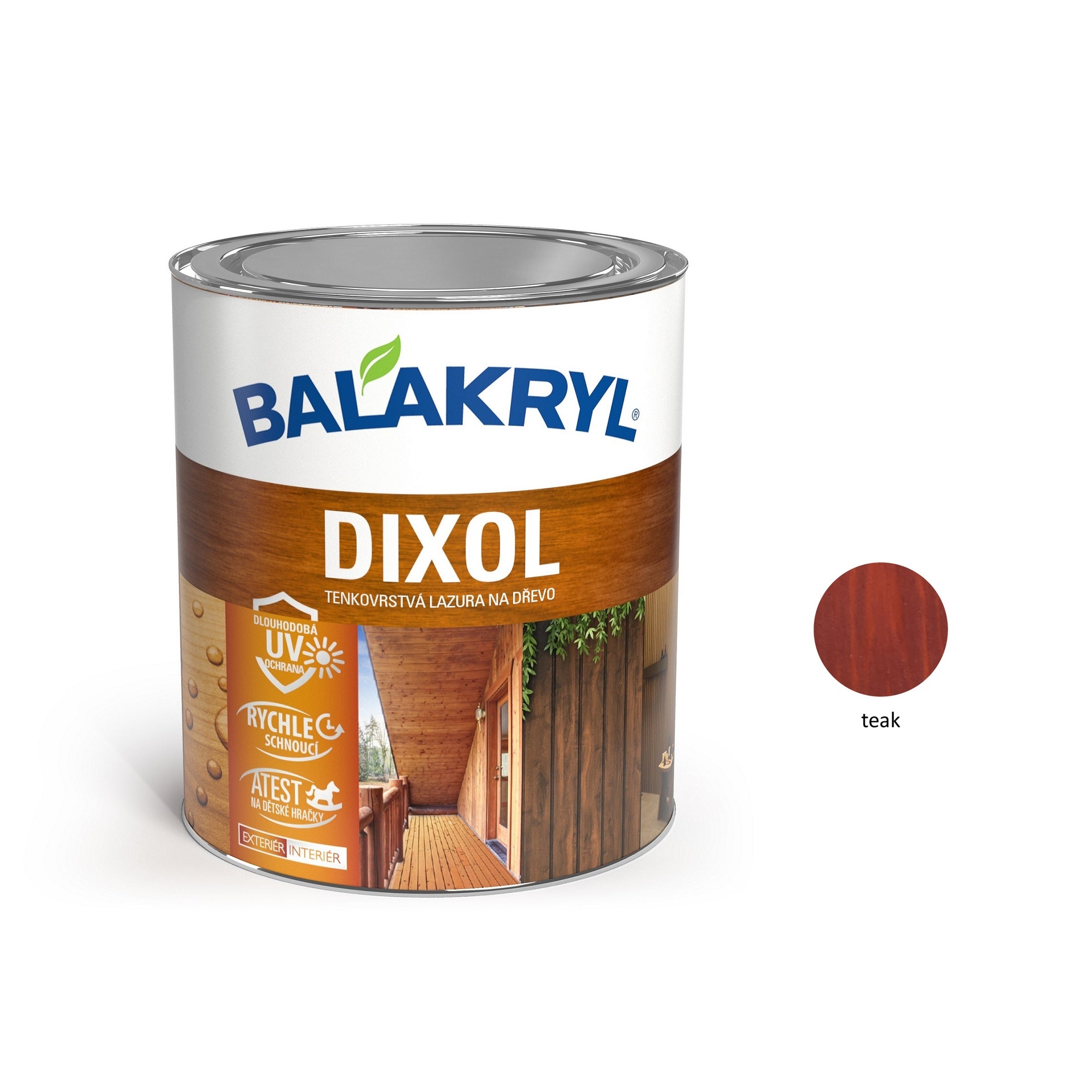 BALAKRYL DIXOL tenkovrstvá lazúra na drevo teak 0,7 kg
