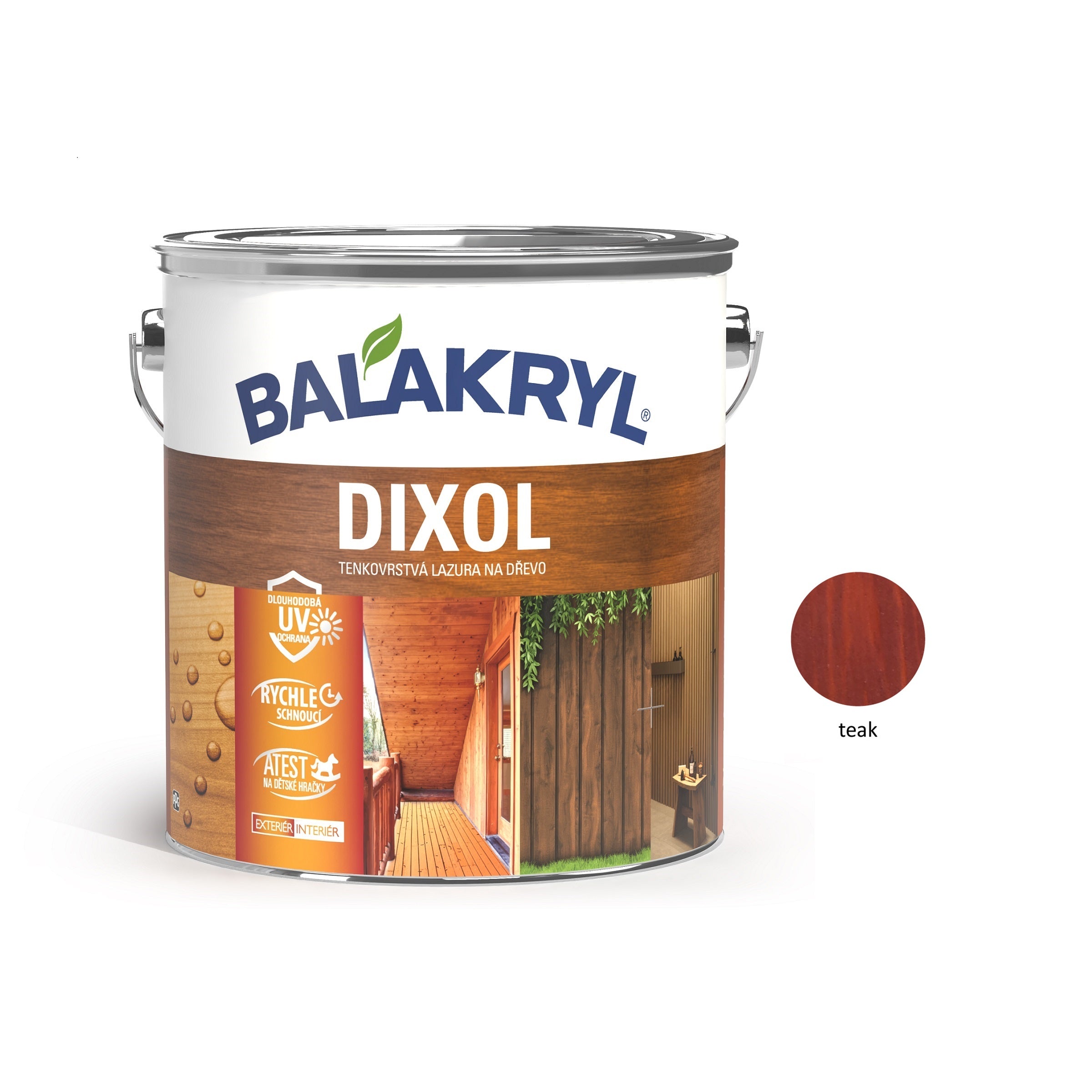 BALAKRYL DIXOL tenkovrstvá lazúra na drevo teak 2,5 kg