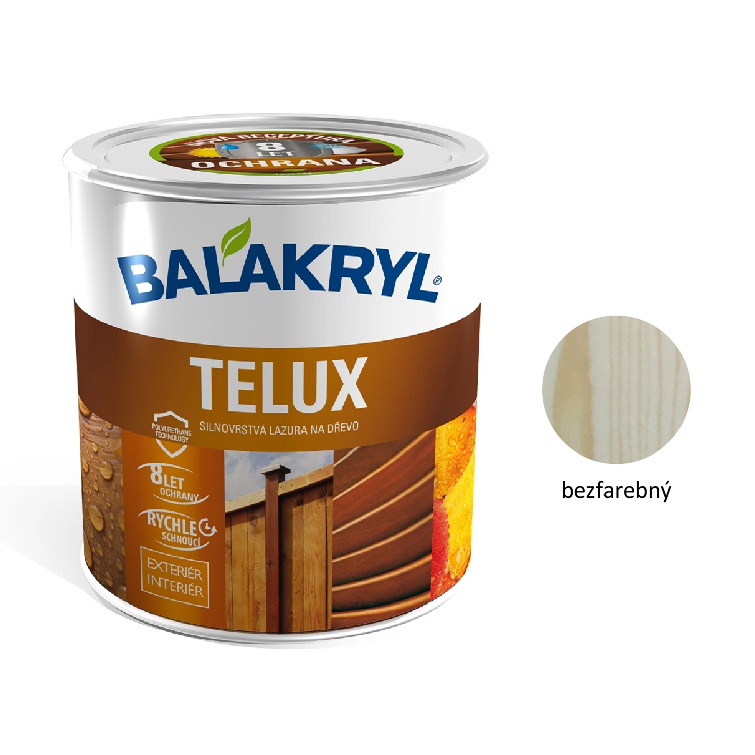 BALAKRYL TELUX hrubovrstvá lazúra na drevo - bezfarebná