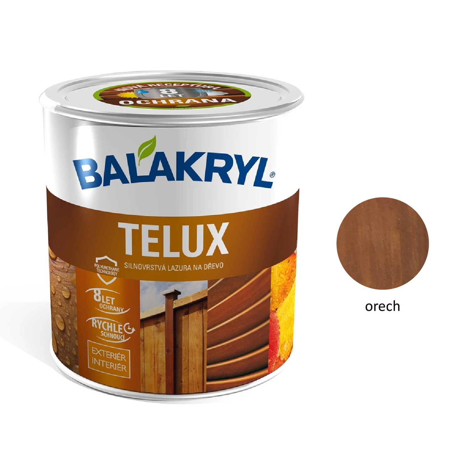BALAKRYL TELUX hrubovrstvá lazúra na drevo - orech