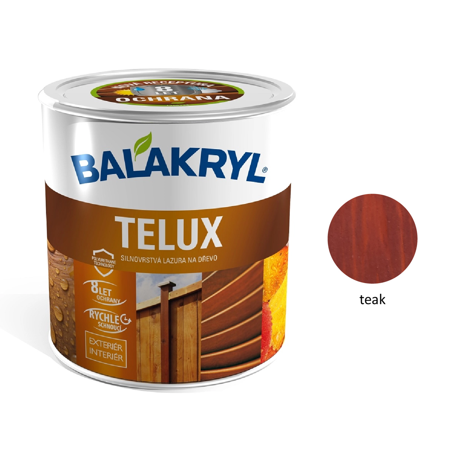 BALAKRYL TELUX hrubovrstvá lazúra na drevo - teak