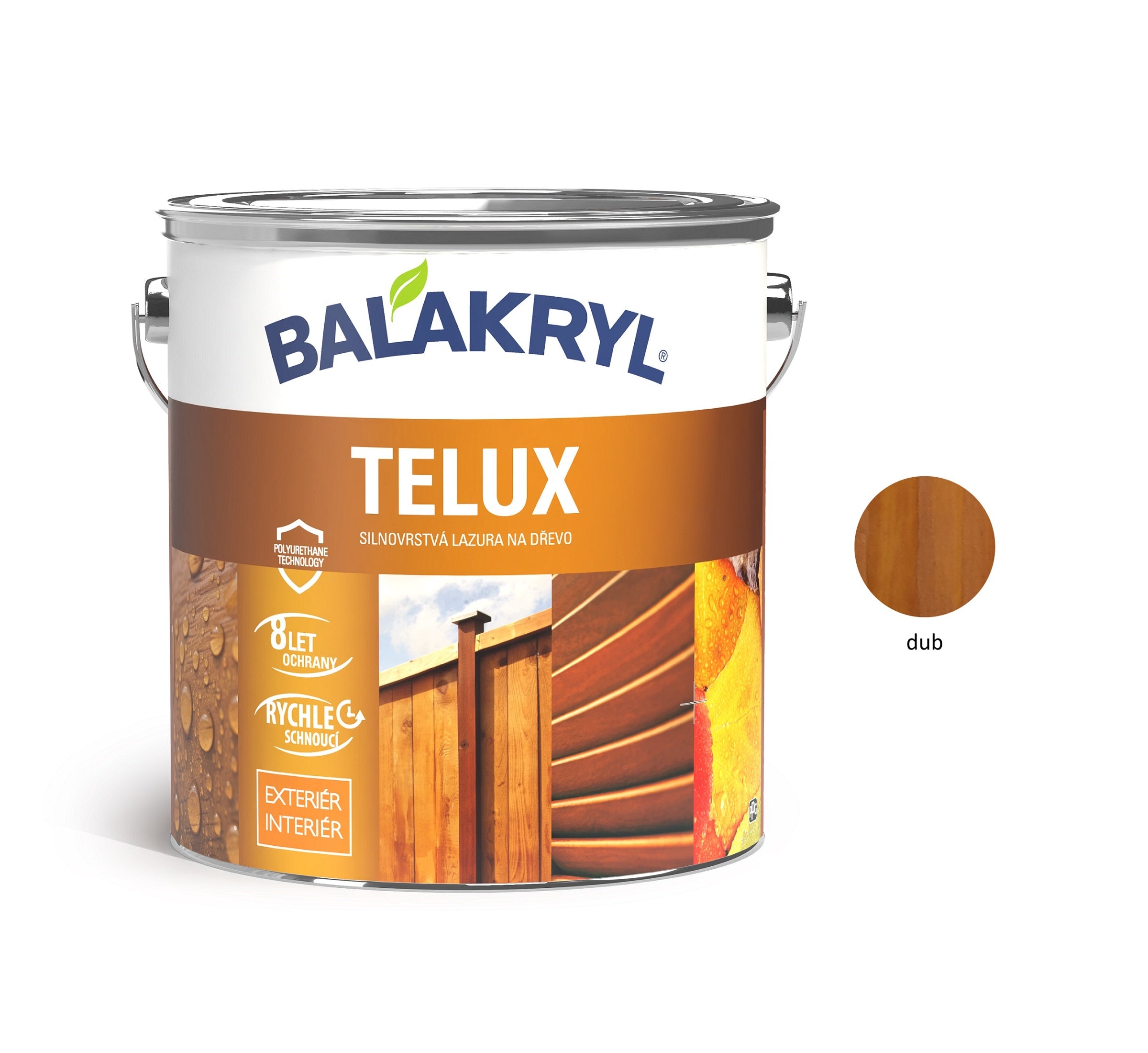 BALAKRYL TELUX hrubovrstvá lazúra na drevo dub 2,5 kg