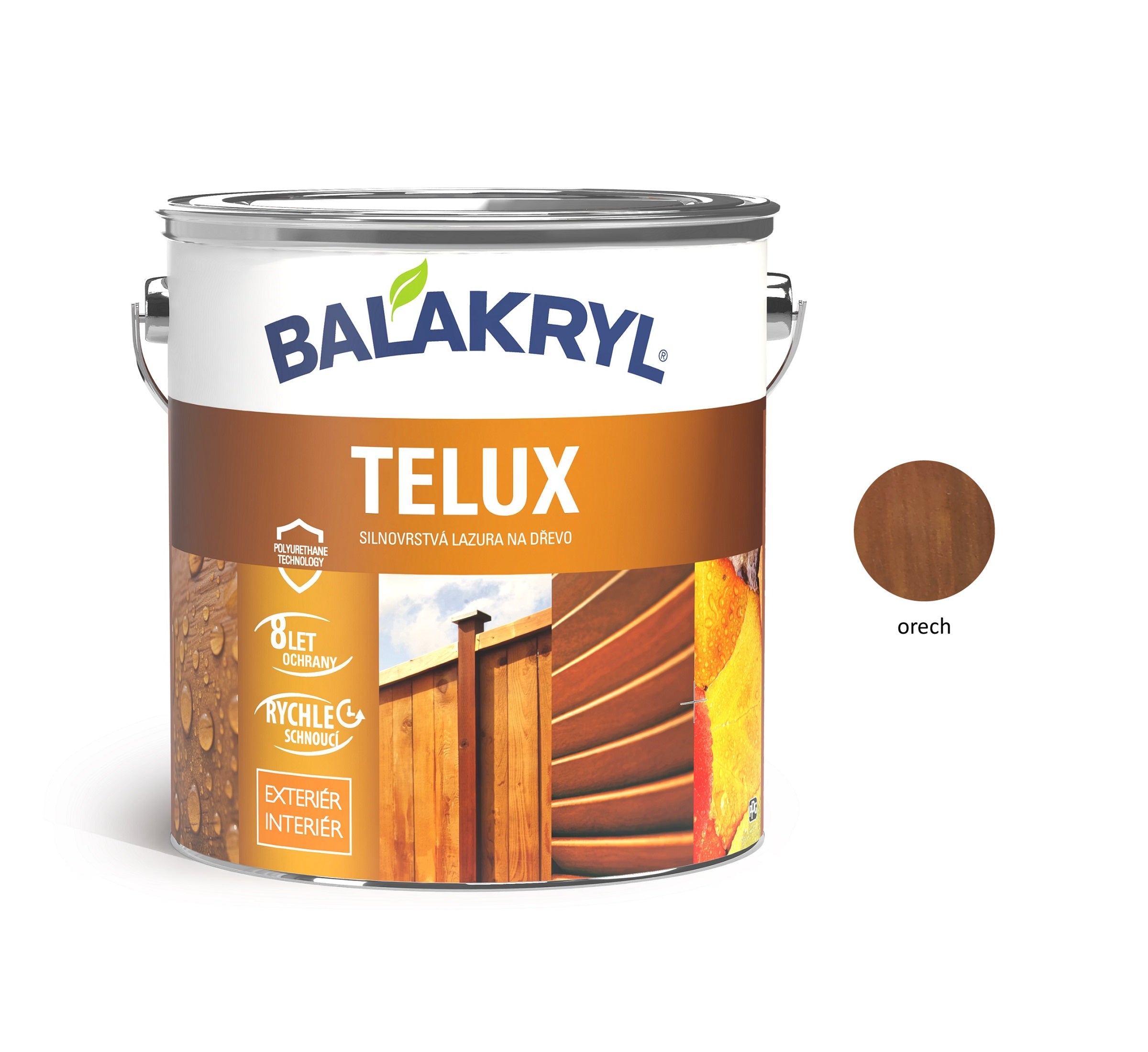 BALAKRYL TELUX hrubovrstvá lazúra na drevo orech 2,5 kg