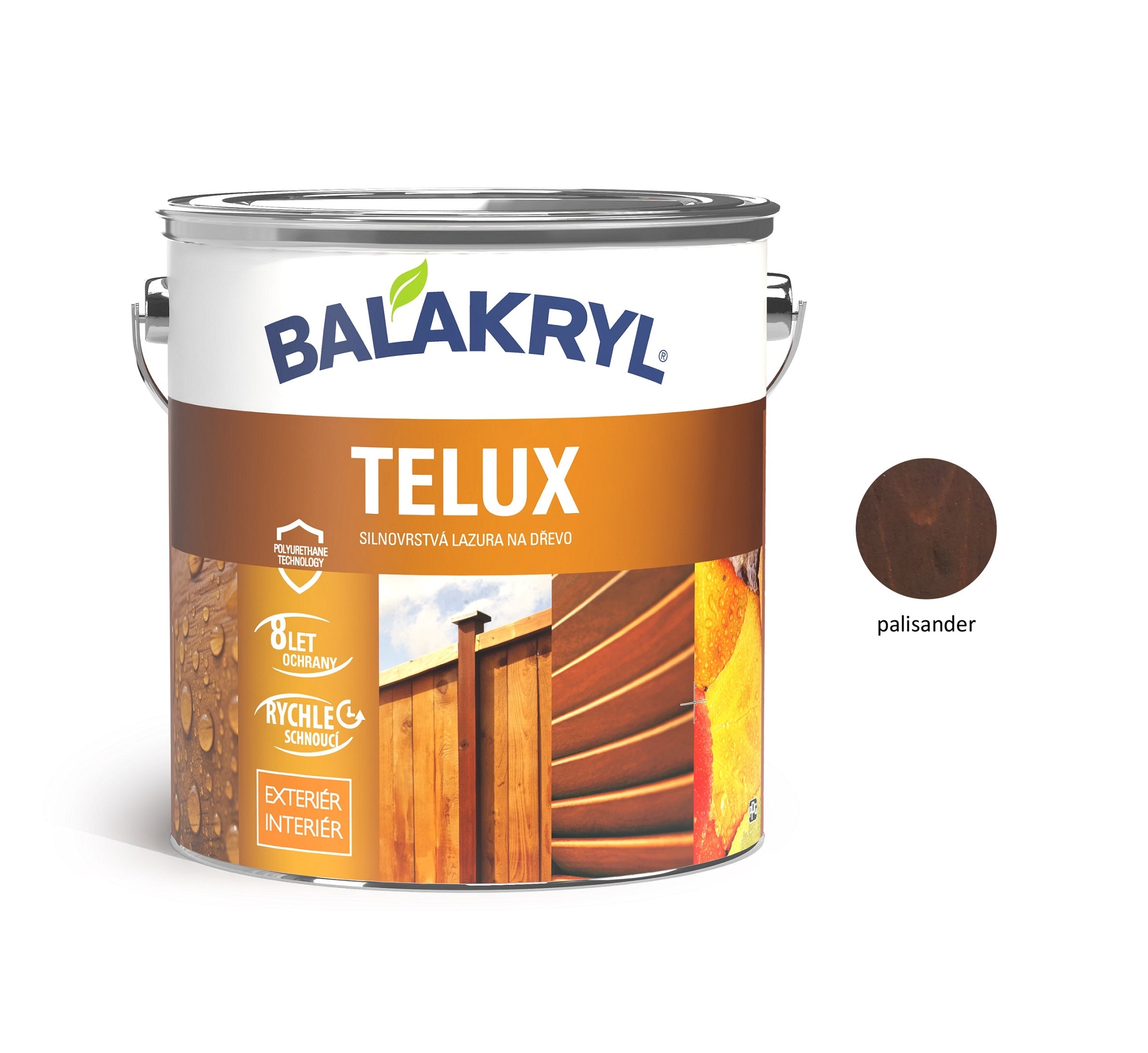 BALAKRYL TELUX hrubovrstvá lazúra na drevo palisander 2,5 kg