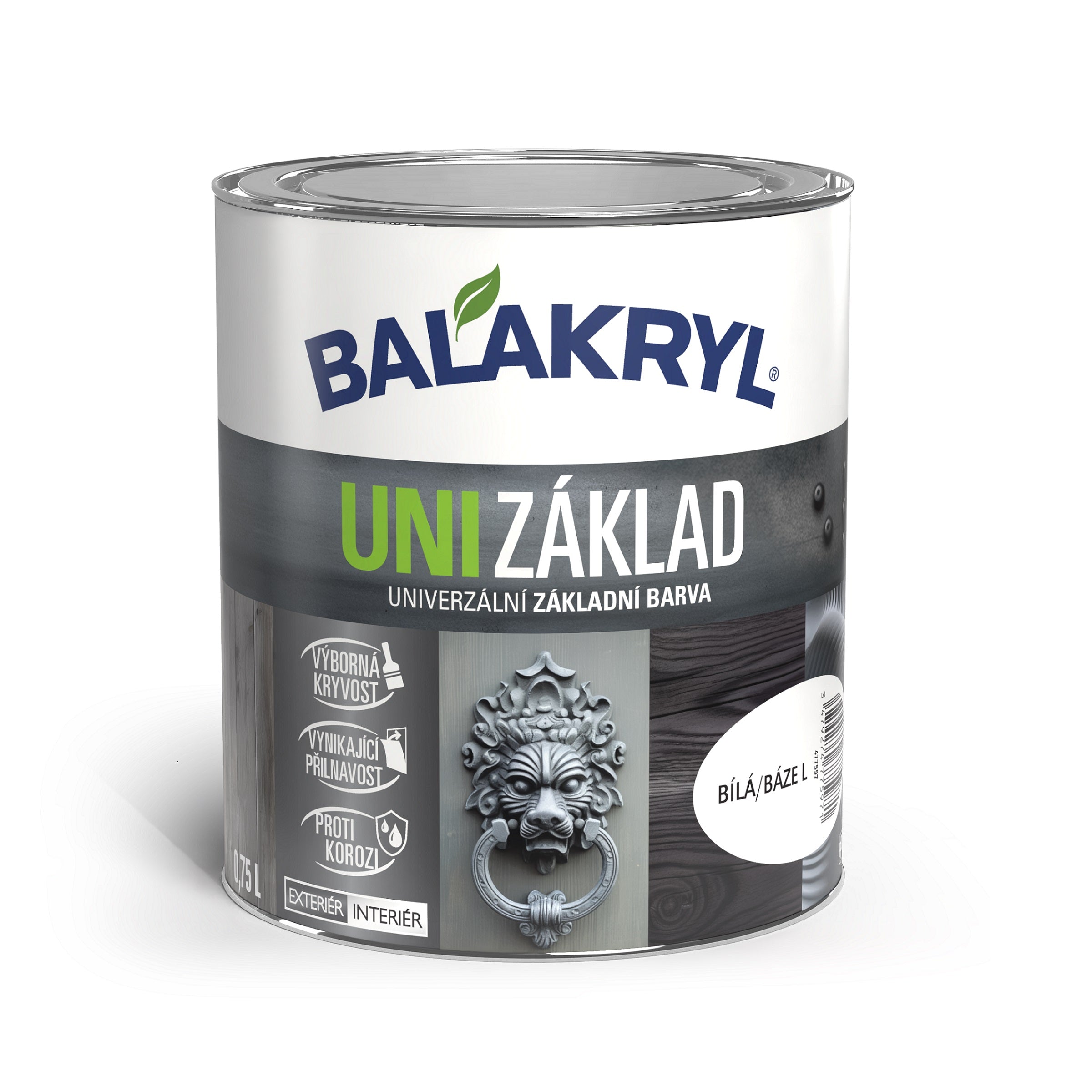 BALAKRYL UNI ZÁKLAD antikorózna vodeodolná základná farba biela 0,75 l