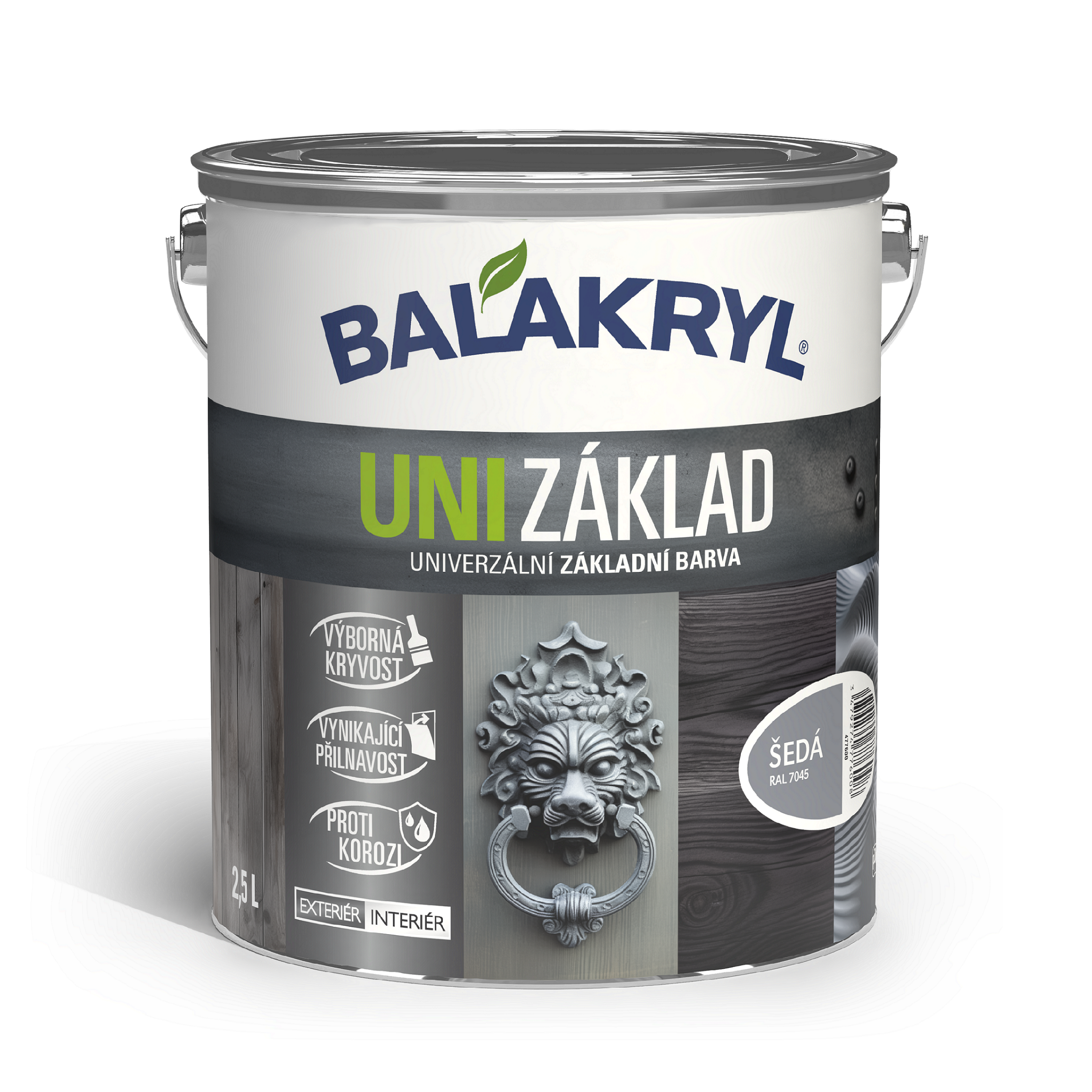 BALAKRYL UNI ZÁKLAD antikorózna vodeodolná základná farba sivá 2,5 l