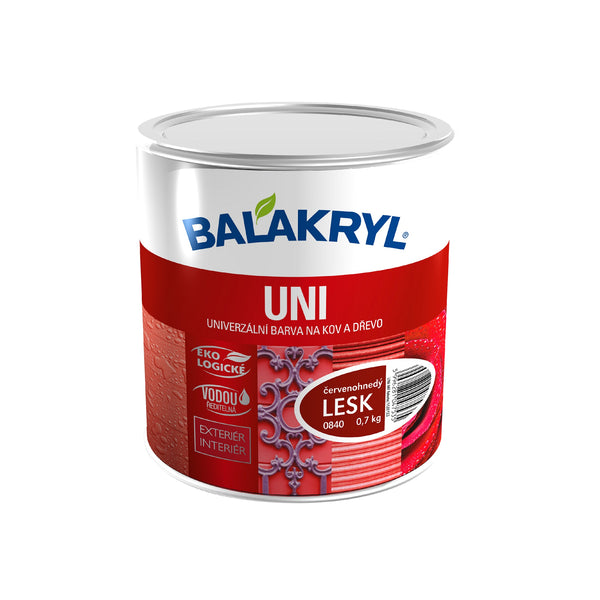 BALAKRYL UNI LESK vodou riediteľná ekologická farba na drevo a kov červenohnedá 0,7 kg