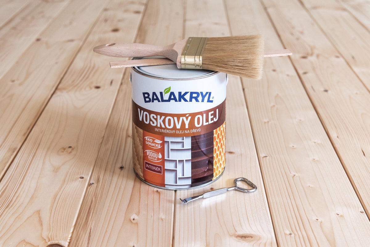 BALAKRYL VOSKOVÝ OLEJ – olejovanie drevenej podlahy s pomôckami