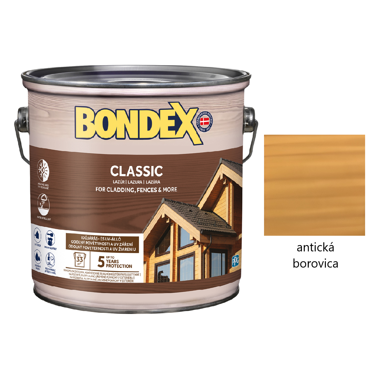 BONDEX CLASSIC tenkovrstvá syntetická lazúra na drevo - antická borovica