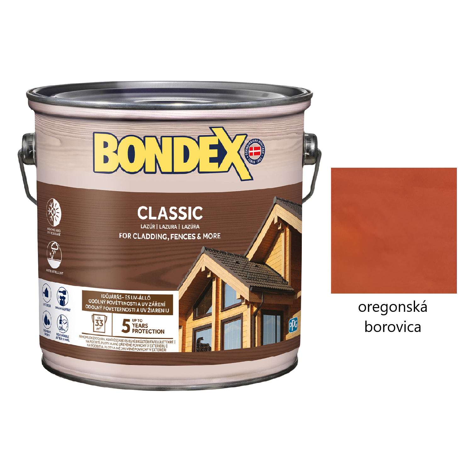 BONDEX CLASSIC tenkovrstvá syntetická lazúra na drevo - palisander