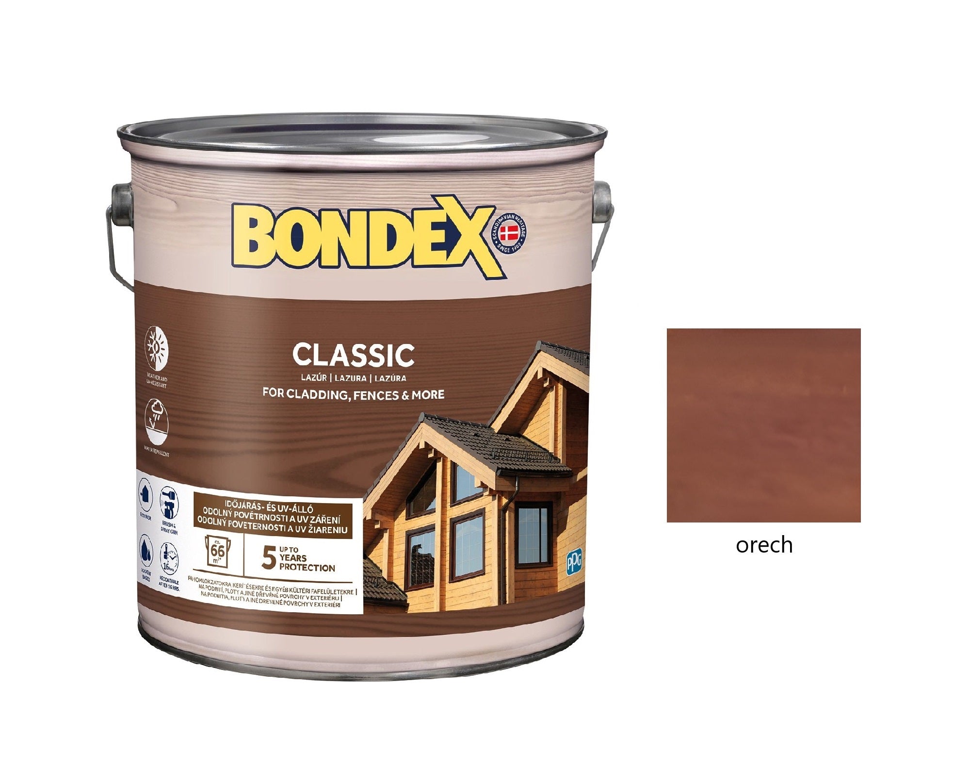 BONDEX CLASSIC tenkovrstvá syntetická lazúra na drevo dub 5 l