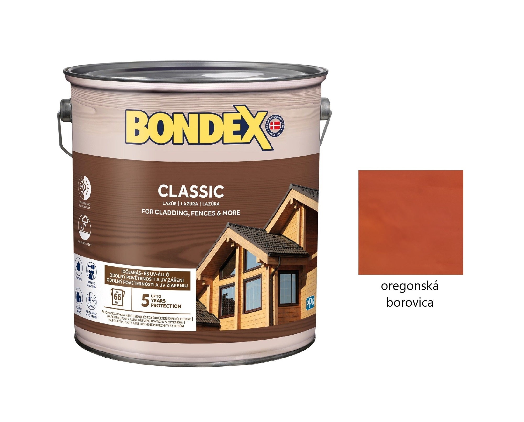 BONDEX CLASSIC tenkovrstvá syntetická lazúra na drevo orech 5 l