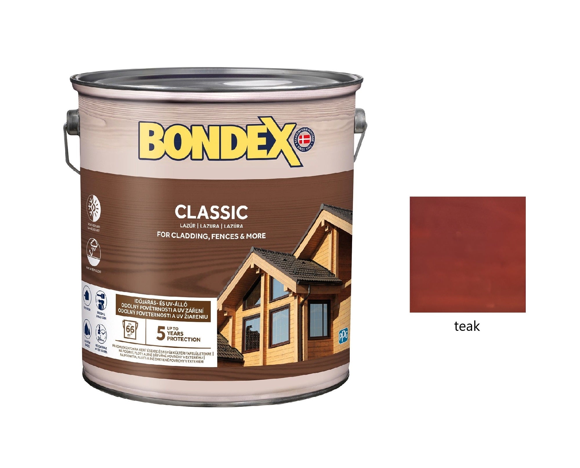 BONDEX CLASSIC tenkovrstvá syntetická lazúra na drevo teak 5 l