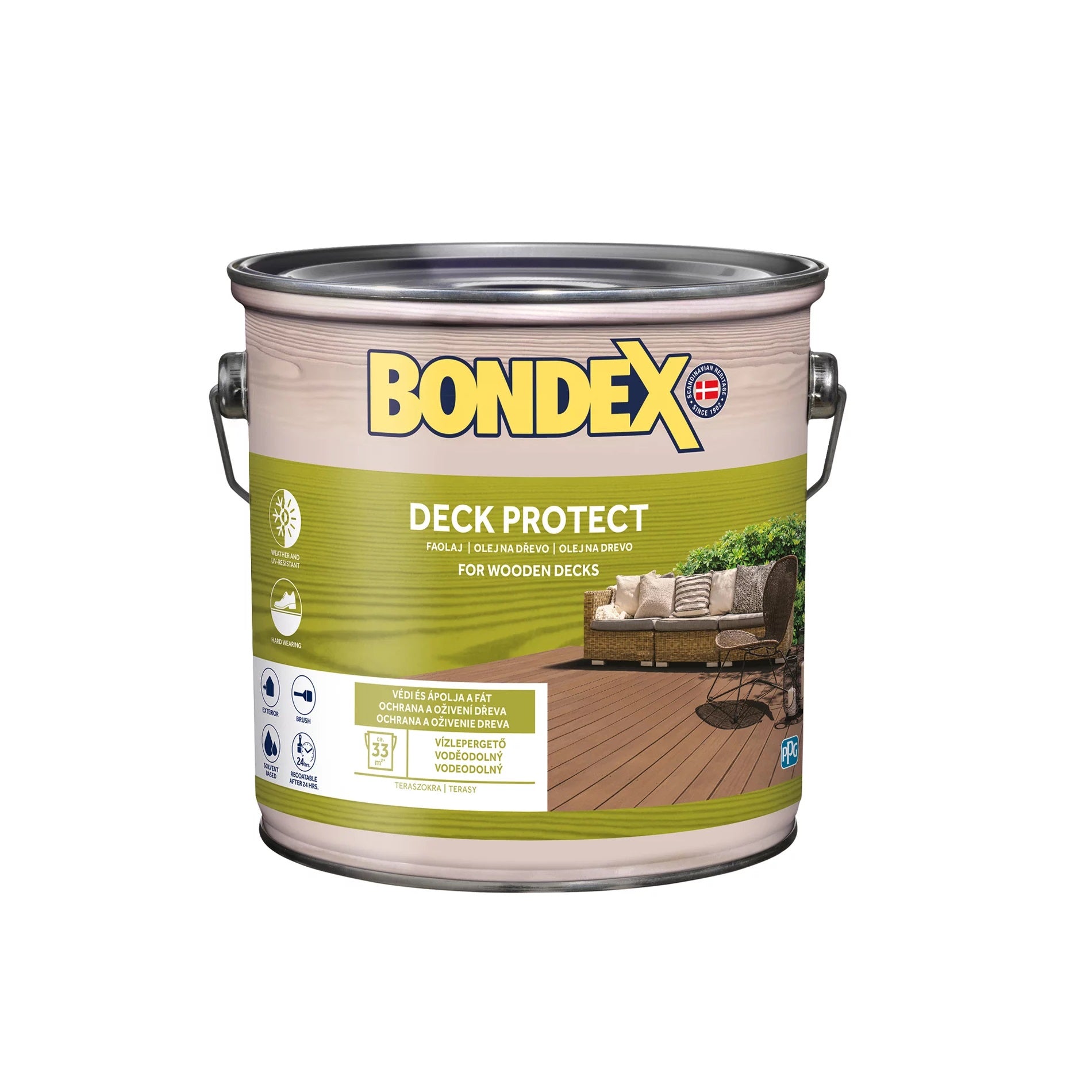 BONDEX DECK PROTECT napúšťací syntetický ochranný olej na drevo exteriér 2,5 l