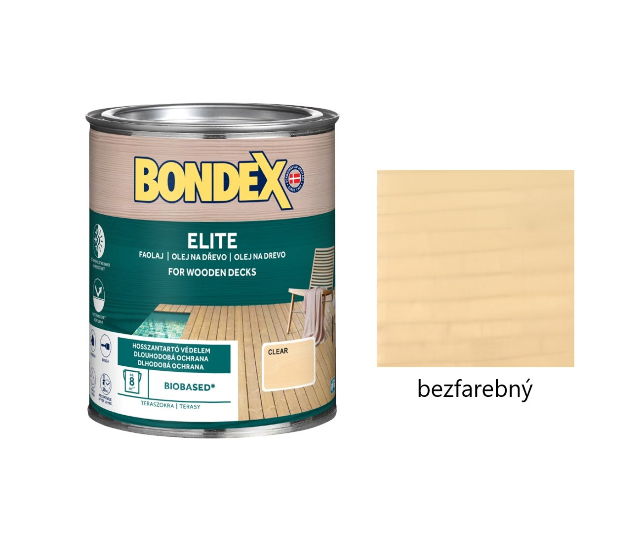 BONDEX ELITE napúšťací ochranný olej na drevo exteriér bezfarebný 0,75 l