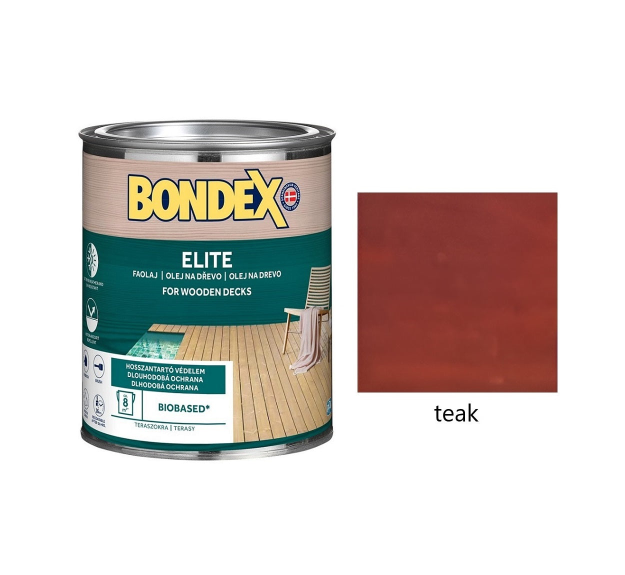 BONDEX ELITE napúšťací ochranný olej na drevo exteriér teak 0,75 l