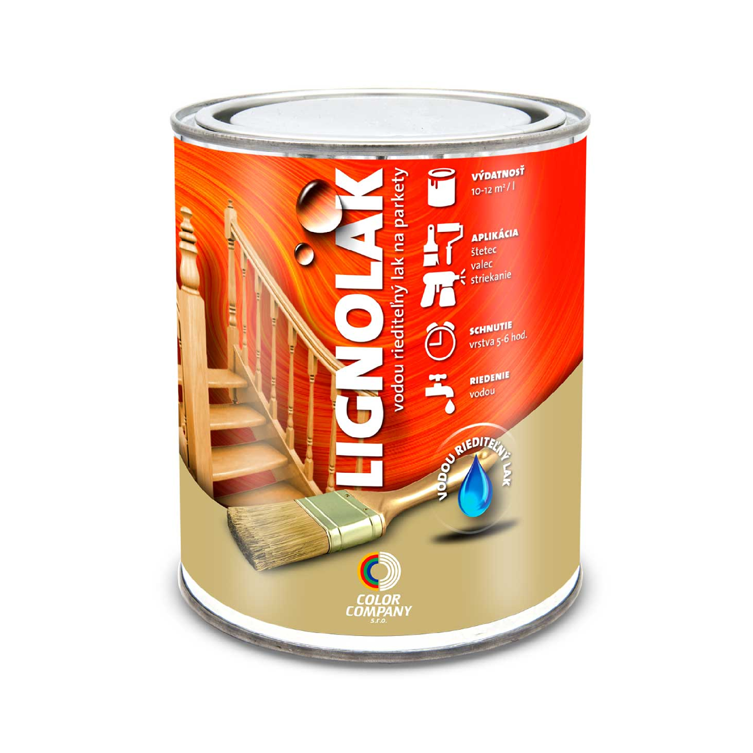 COLOR COMPANY LIGNOLAK vodou riediteľný transparentný interiérový lak na drevo 0,7 l