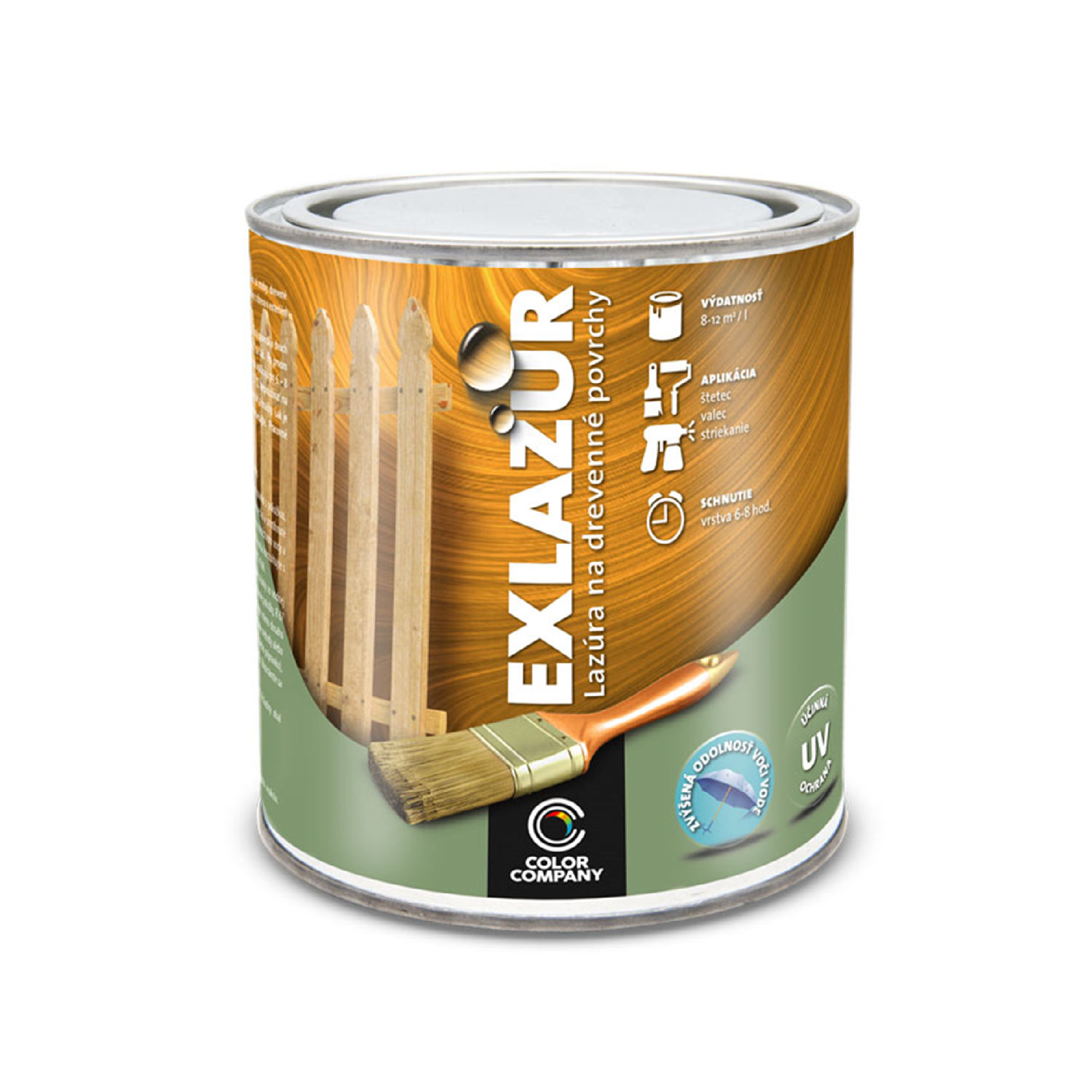 COLOR COMPANY EXLAZUR tenkovrstvá olejová lazúra na drevo s UV ochranou 0,6 kg