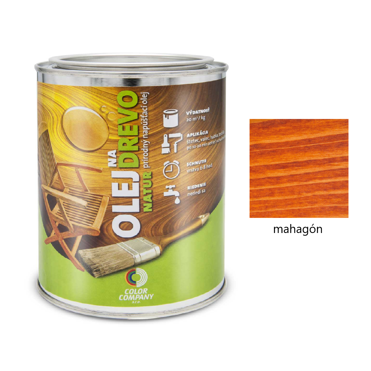 COLOR COMPANY NATUR Napúšťací prírodný olej na drevo - mahagón