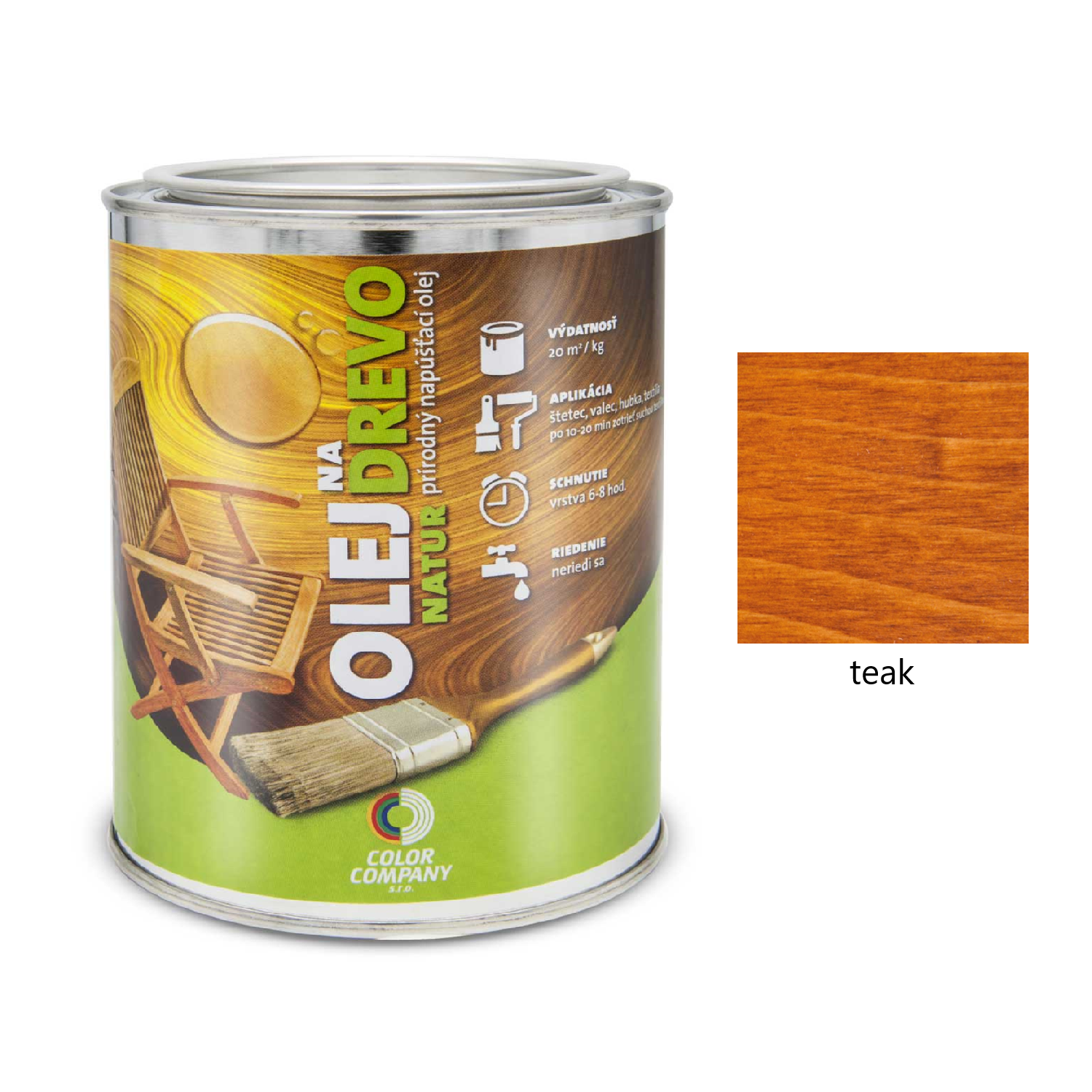 COLOR COMPANY NATUR Napúšťací prírodný olej na drevo - teak