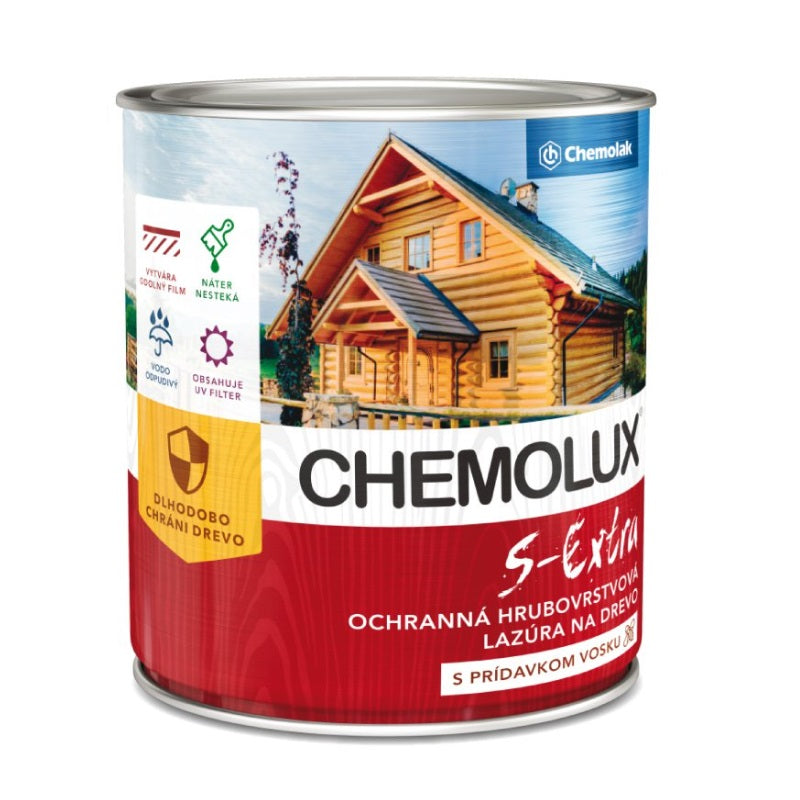 Chemolak CHEMOLUX S-EXTRA S 1025 Ochranná hrubovrstvá lesklá lazúra na drevo