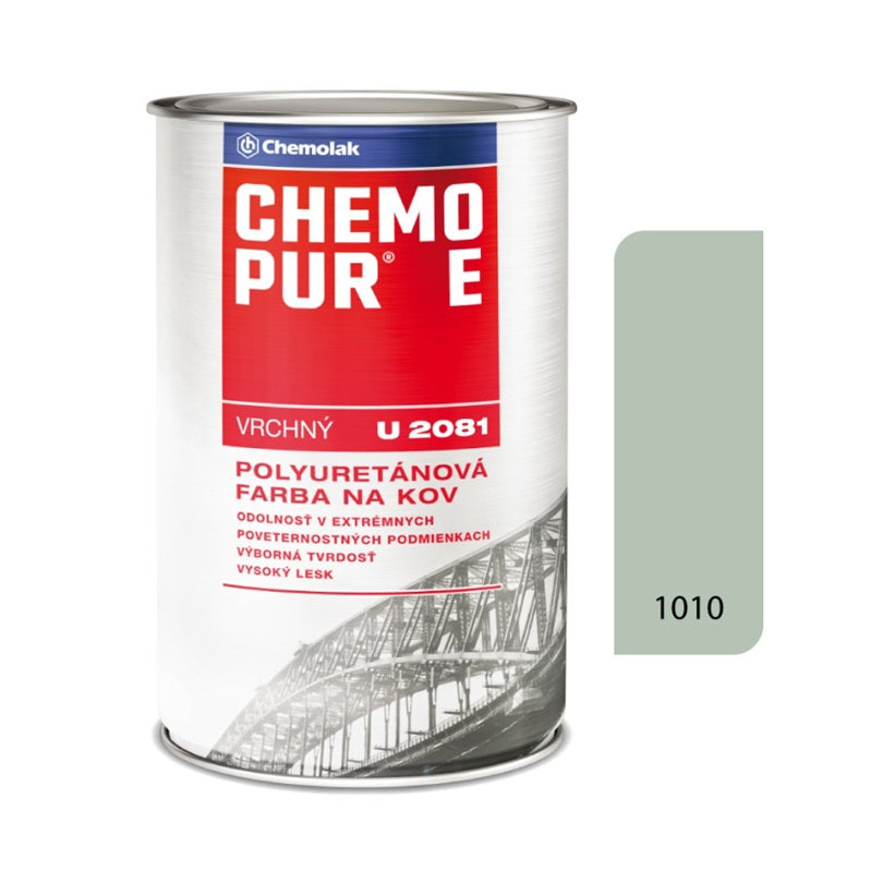Chemolak CHEMOPUR E U 2081 Vrchná polyuretánová dvojzložková lesklá farba na kov - 1010 - Šedá pastelová