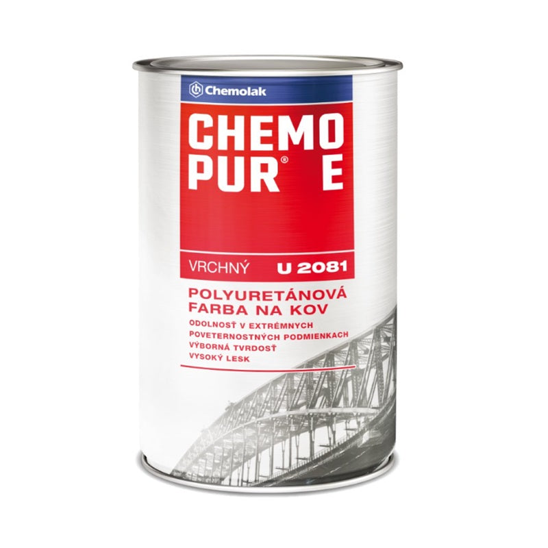 Chemolak CHEMOPUR E U 2081 Vrchná polyuretánová dvojzložková lesklá farba na kov 0,8 l