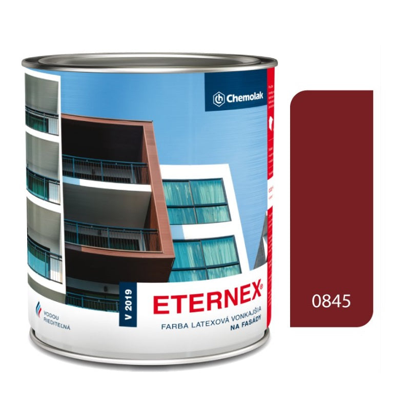 Chemolak ETERNEX V 2019 Latexová vonkajšia fasádna farba - 0845 - Tmavočervená