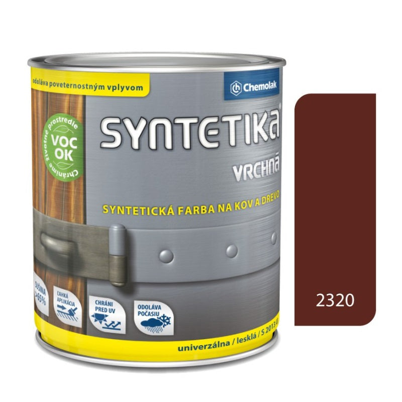 Chemolak SYNTETIKA S 2013 U Vrchná syntetická lesklá farba na kov a drevo - 2320 - Hnedá