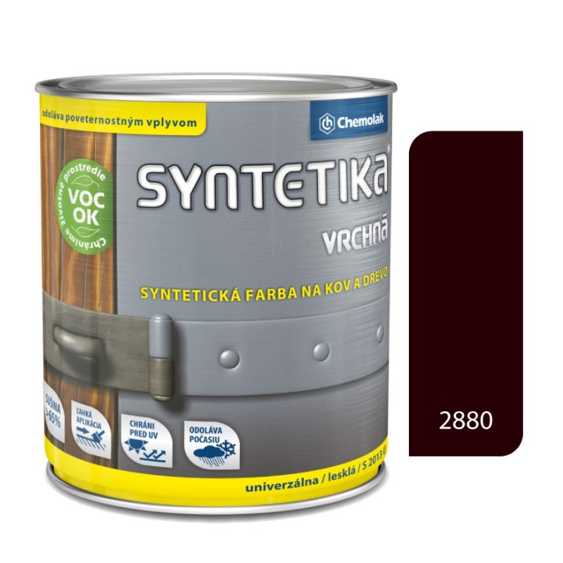 Chemolak SYNTETIKA S 2013 U Vrchná syntetická lesklá farba na kov a drevo - 2880 - Palisander