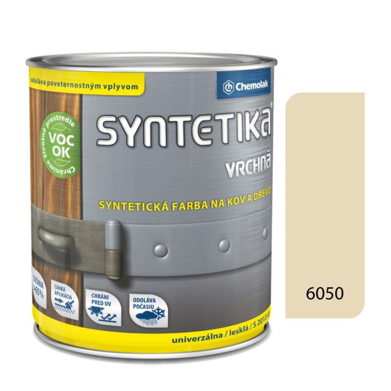 Chemolak SYNTETIKA S 2013 U Vrchná syntetická lesklá farba na kov a drevo - 6050 - Krémová svetlá