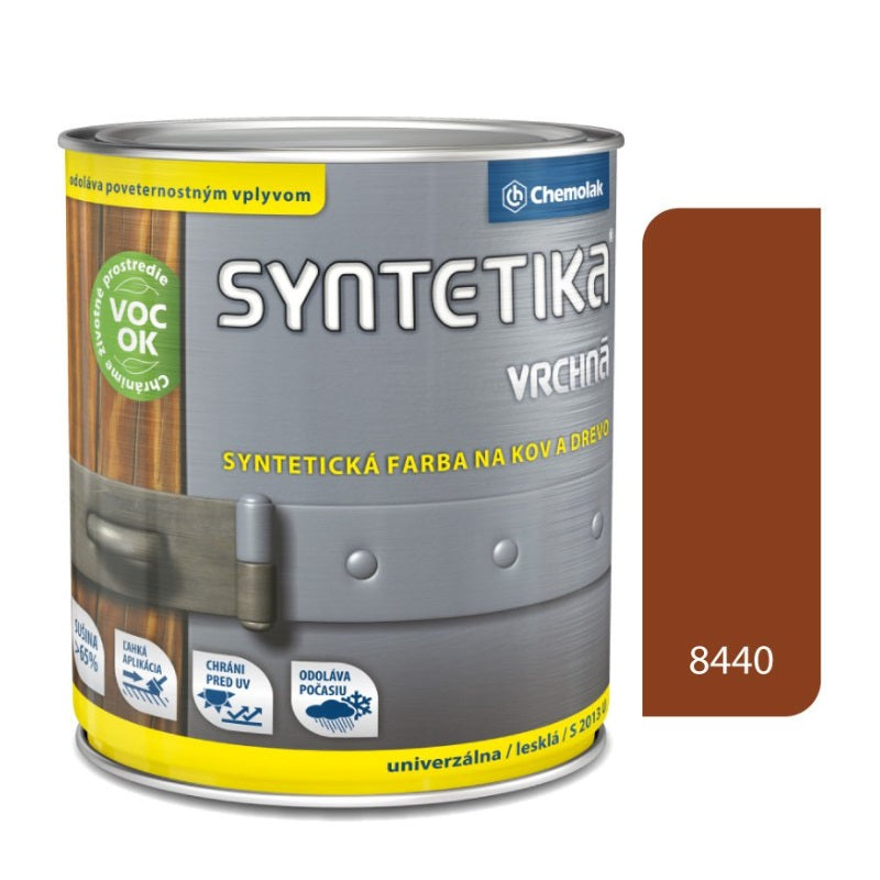 Chemolak SYNTETIKA S 2013 U Vrchná syntetická lesklá farba na kov a drevo - 8440 - Červenohnedá