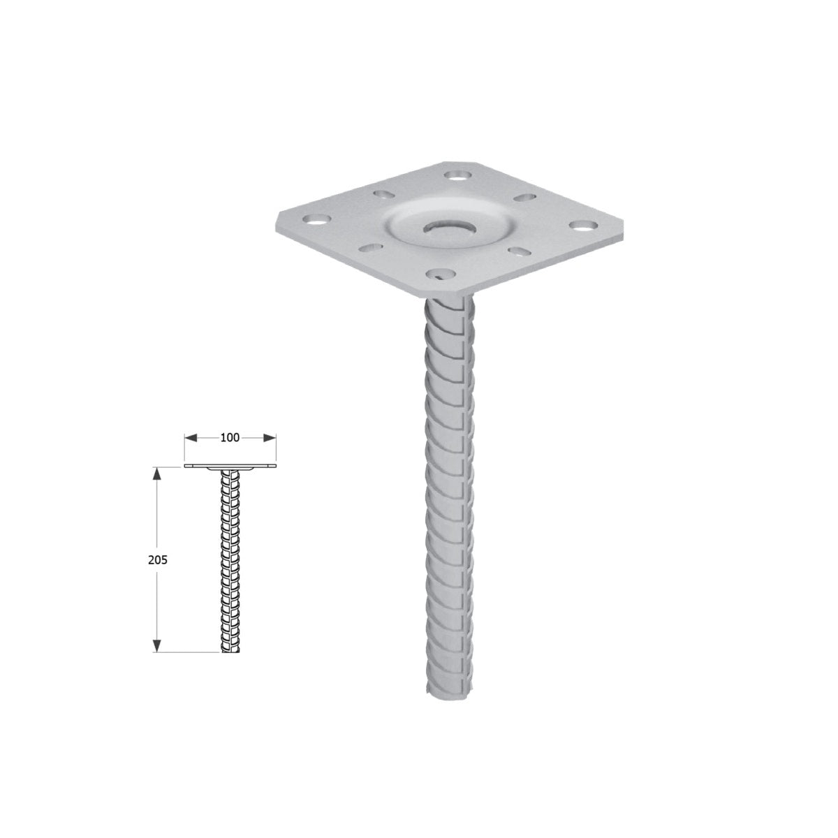 DOMAX PPS zapustená pätka stĺpika 100