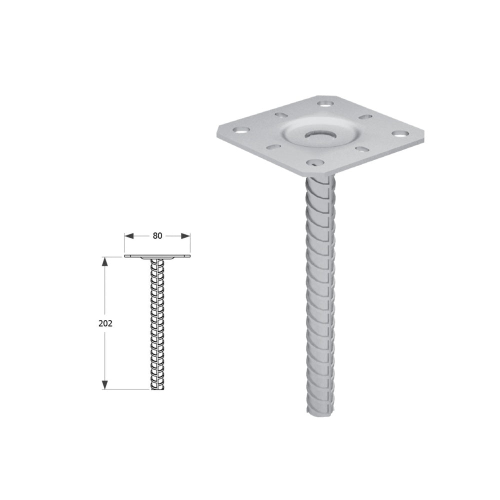 DOMAX PPS zapustená pätka stĺpika 80