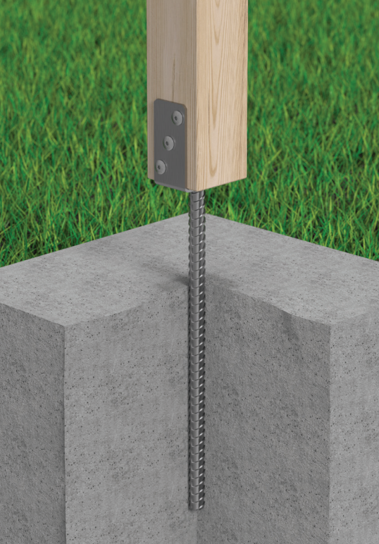 DOMAX PS 500 zapúšťacia pätka stĺpika typu U na dlhej tyči ukážka