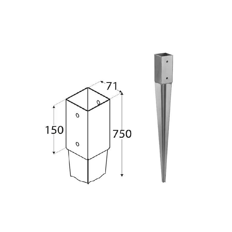 DOMAX PSG nabíjacia pätka stĺpika 70